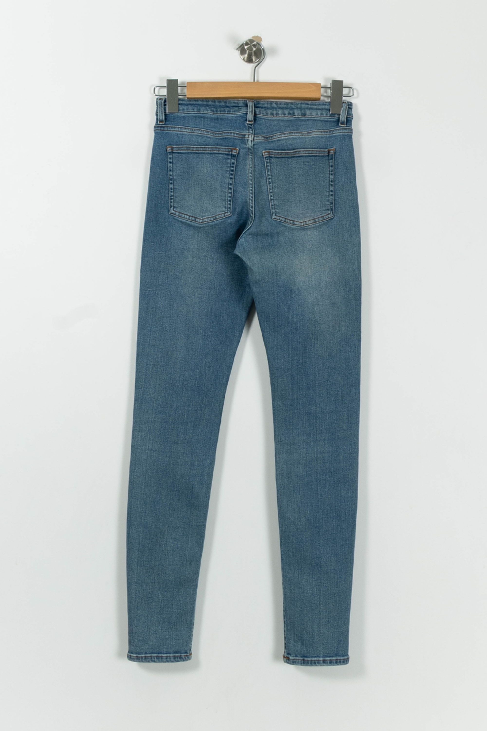 Cropped slim jeans with studs ACNE STUDIOS - Seconde Main Blue