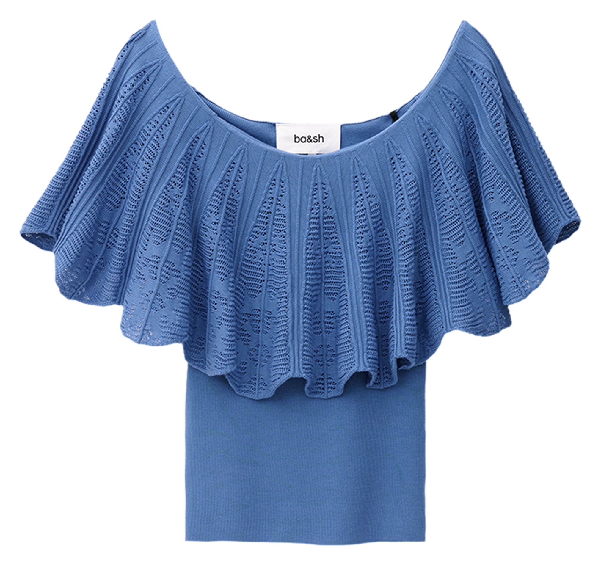 Top bardot en maille ajourée BA&SH Bleu