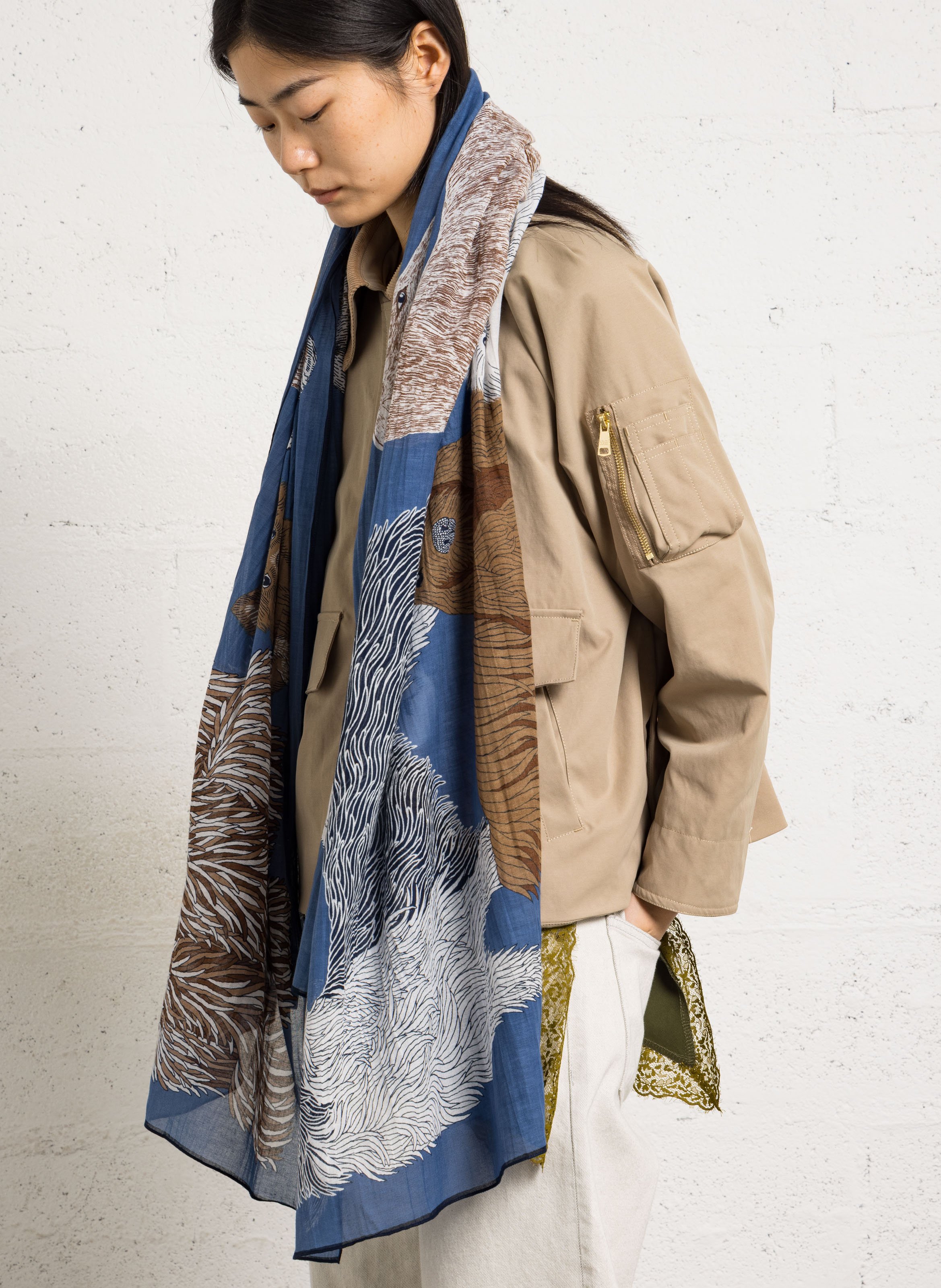 Bedrucktes Baumwolltuch mit Hunde-Muster INOUI EDITIONS