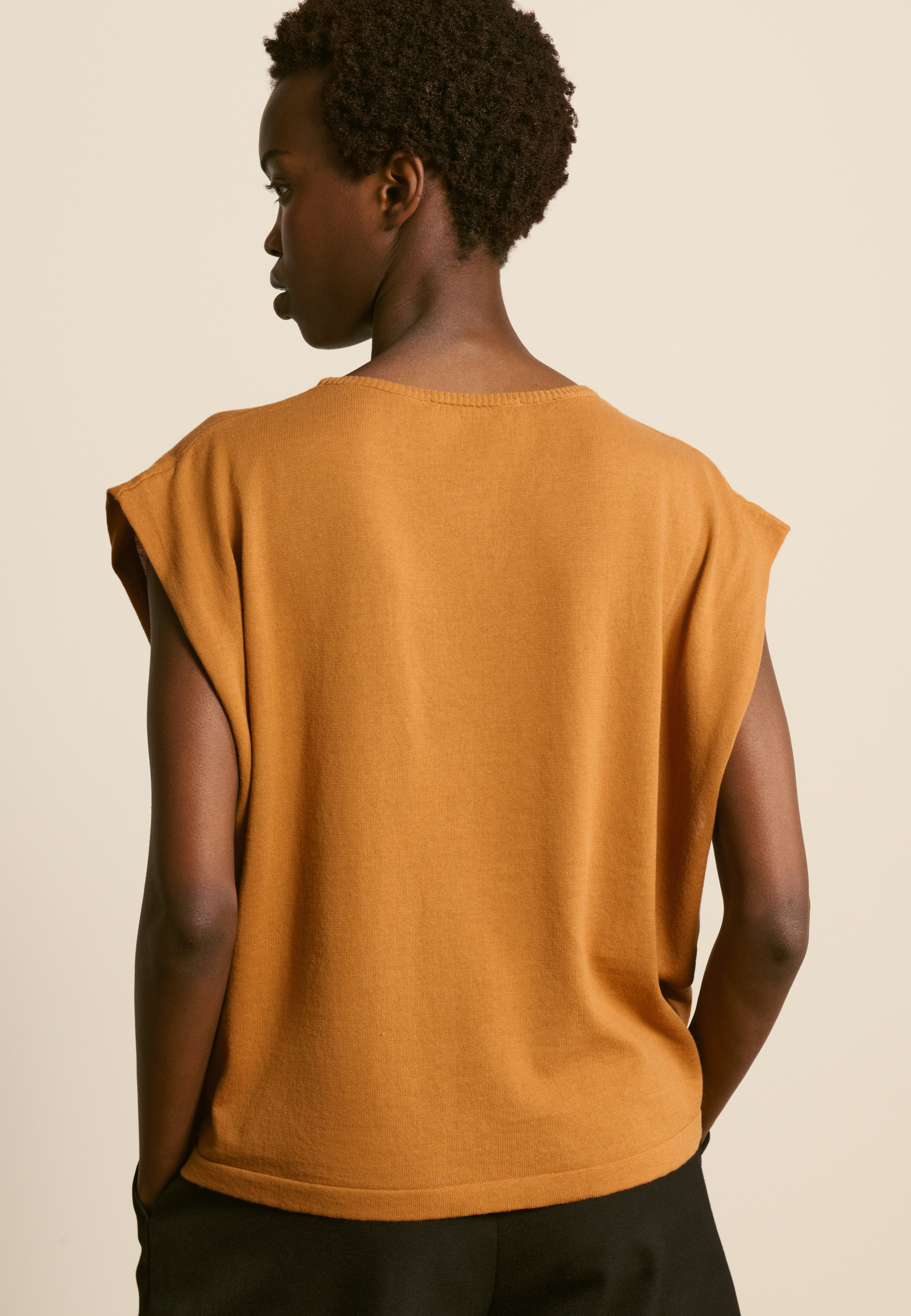 T-shirt en coton biologique MAISON MONTAGUT Marron