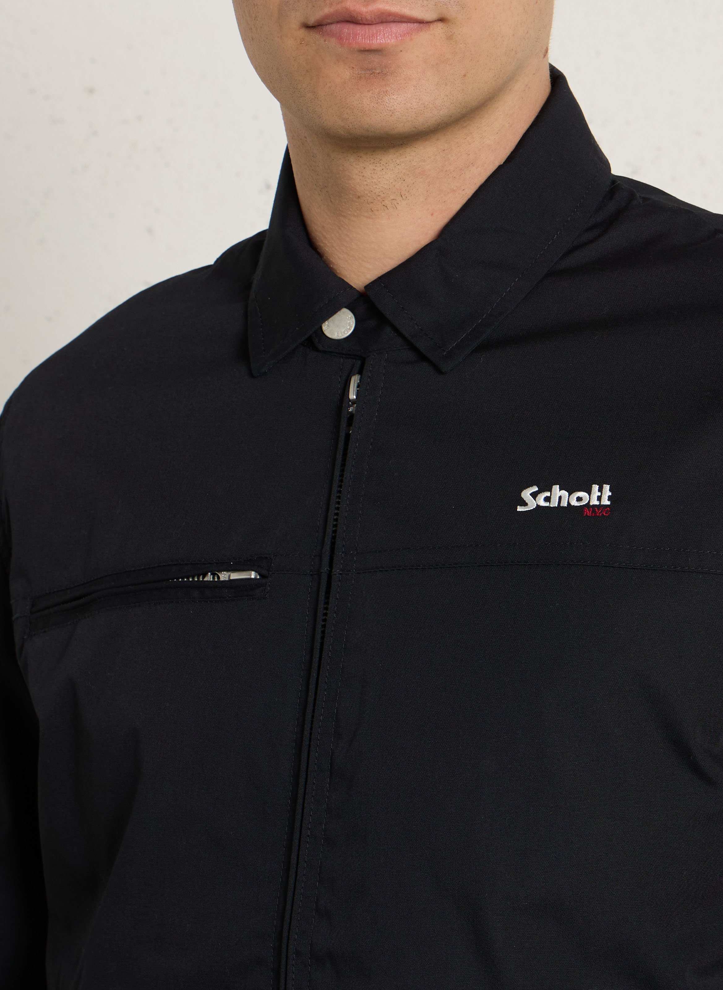 Veste droite zippée à poches SCHOTT Bleu