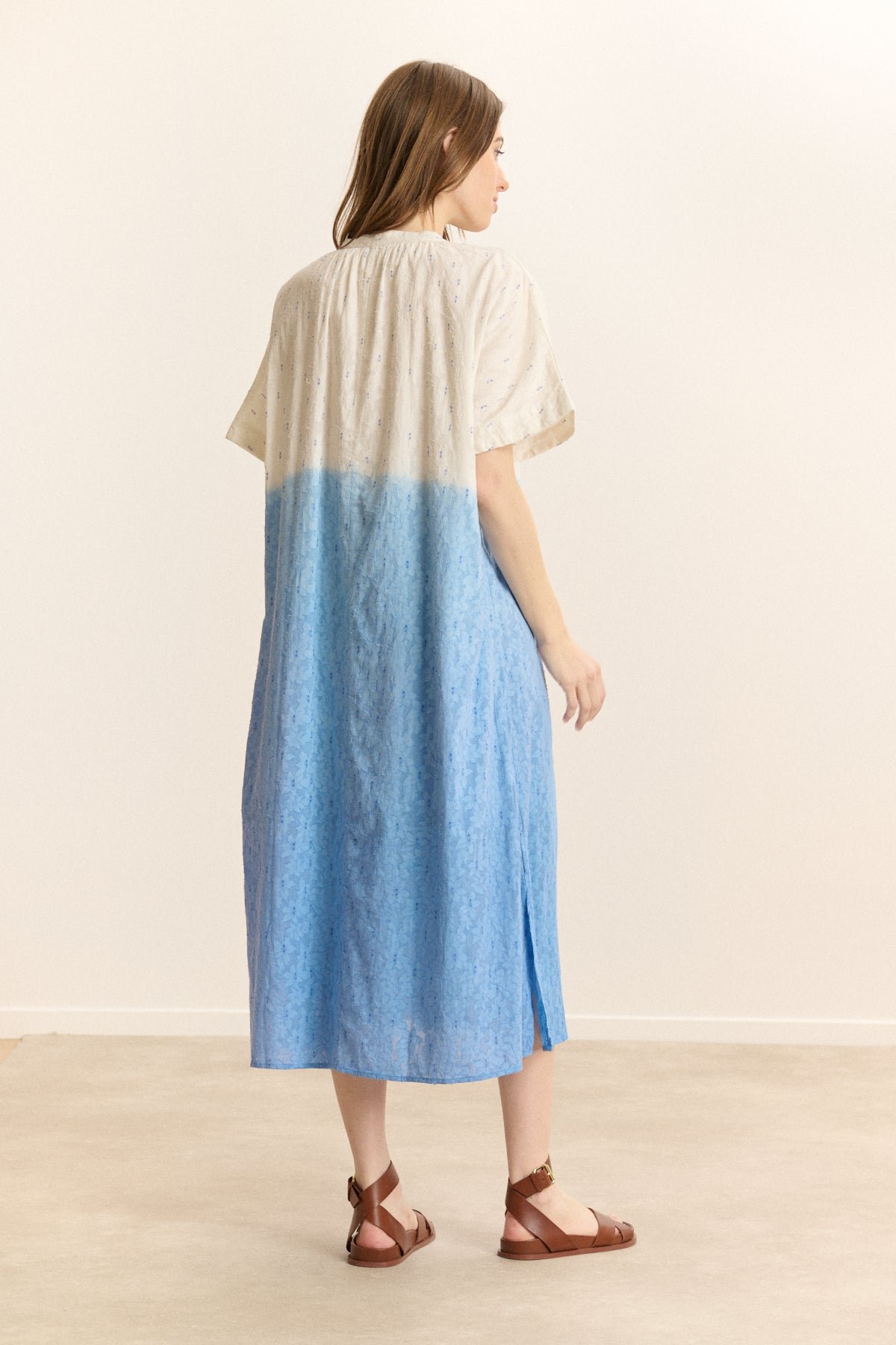 Robe midi manches courtes GARANCE PARIS Bleu