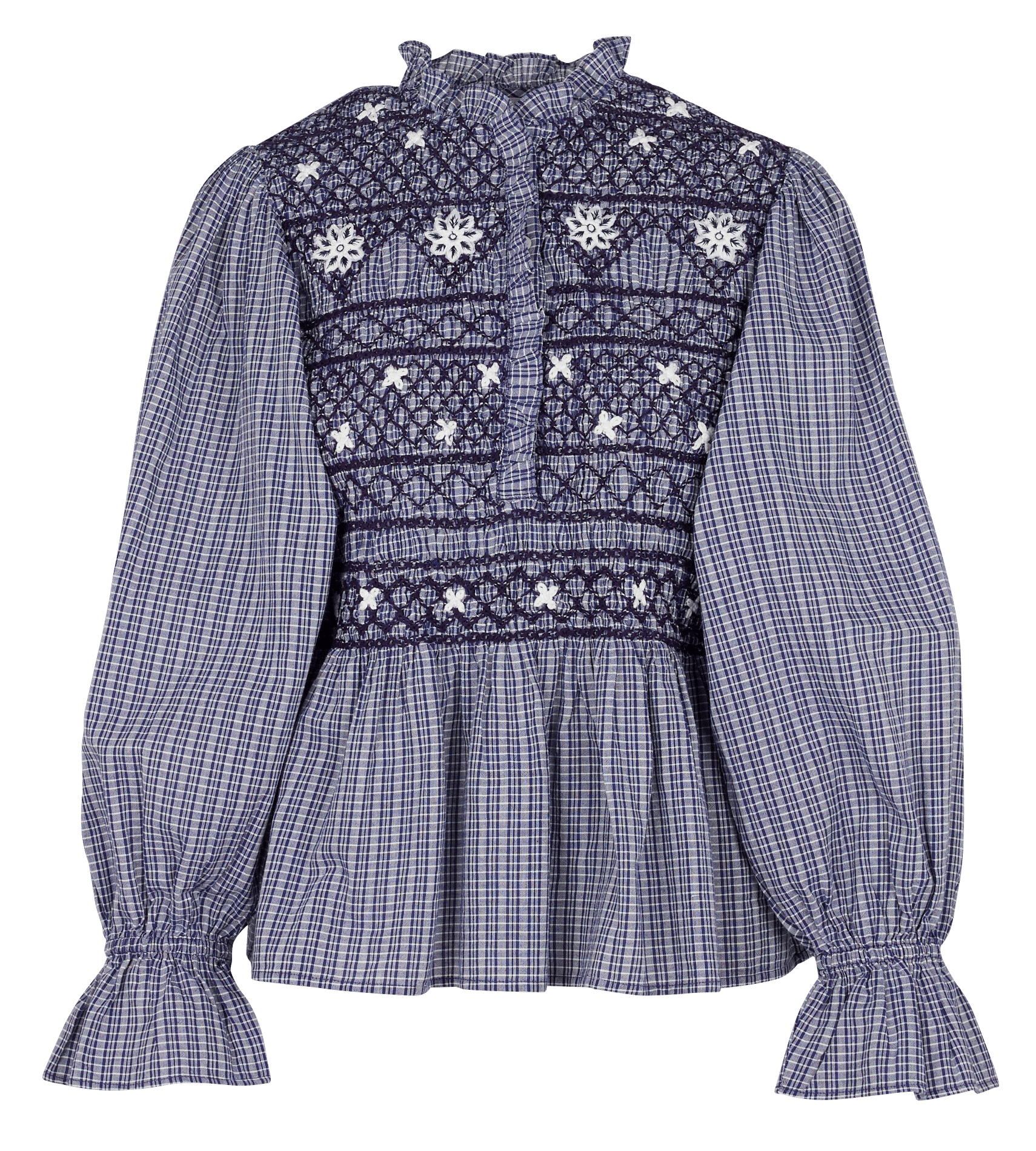 Round-neck organic cotton blouse LOUISE MISHA Blue