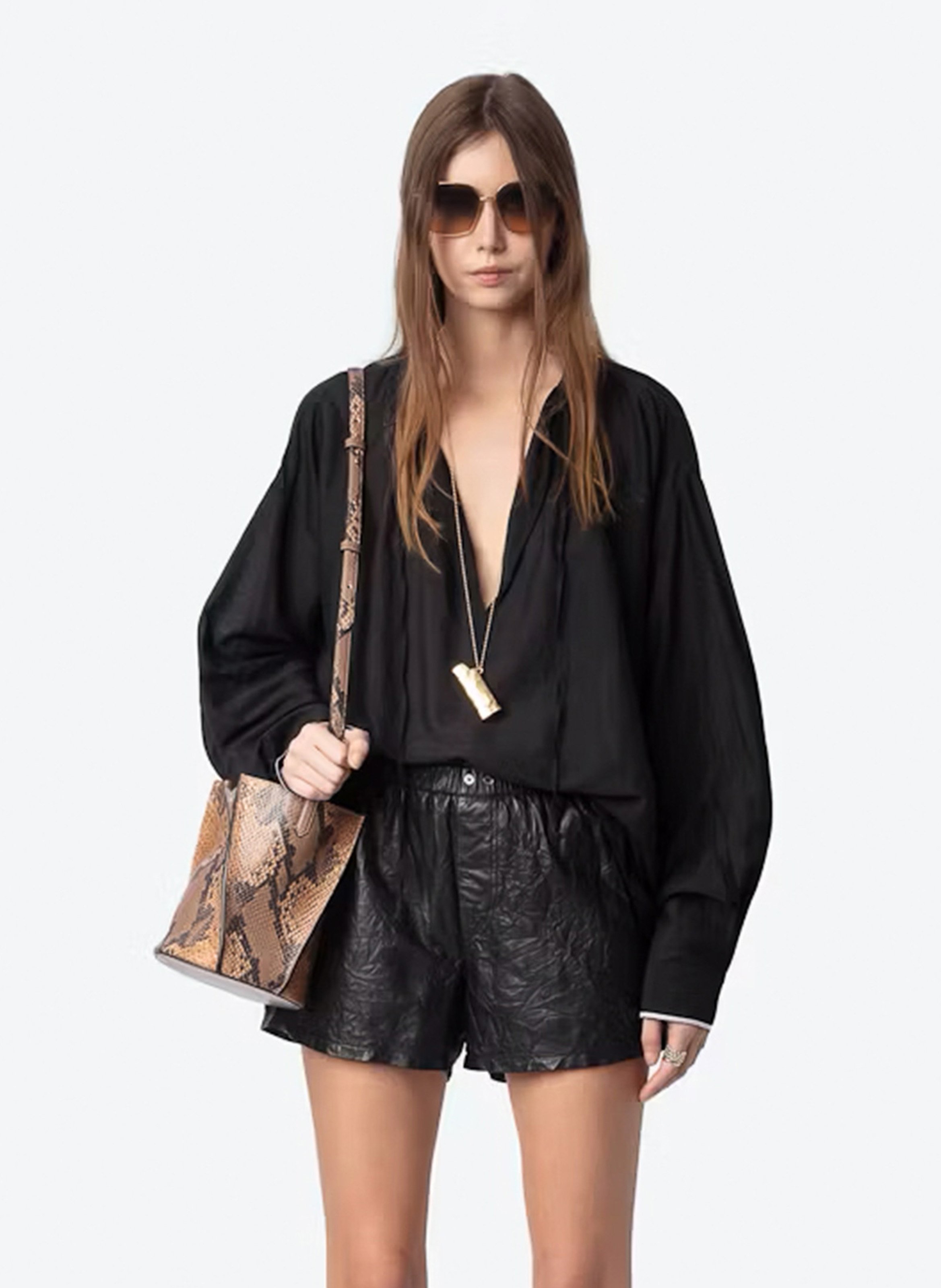 Blouse oversize en coton mélangé ZADIG&VOLTAIRE Noir