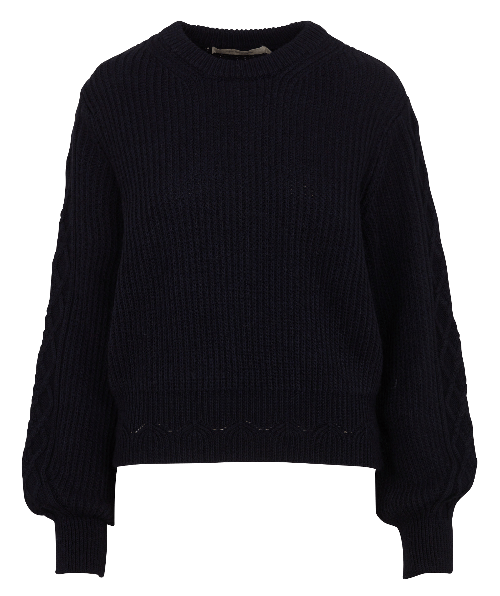 Rundhalspullover aus Wollmix LA FEE MARABOUTEE Blau
