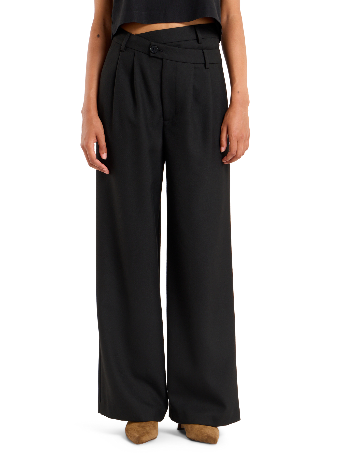 Wide-leg high-waisted pants ucros SAISON 1865 Black