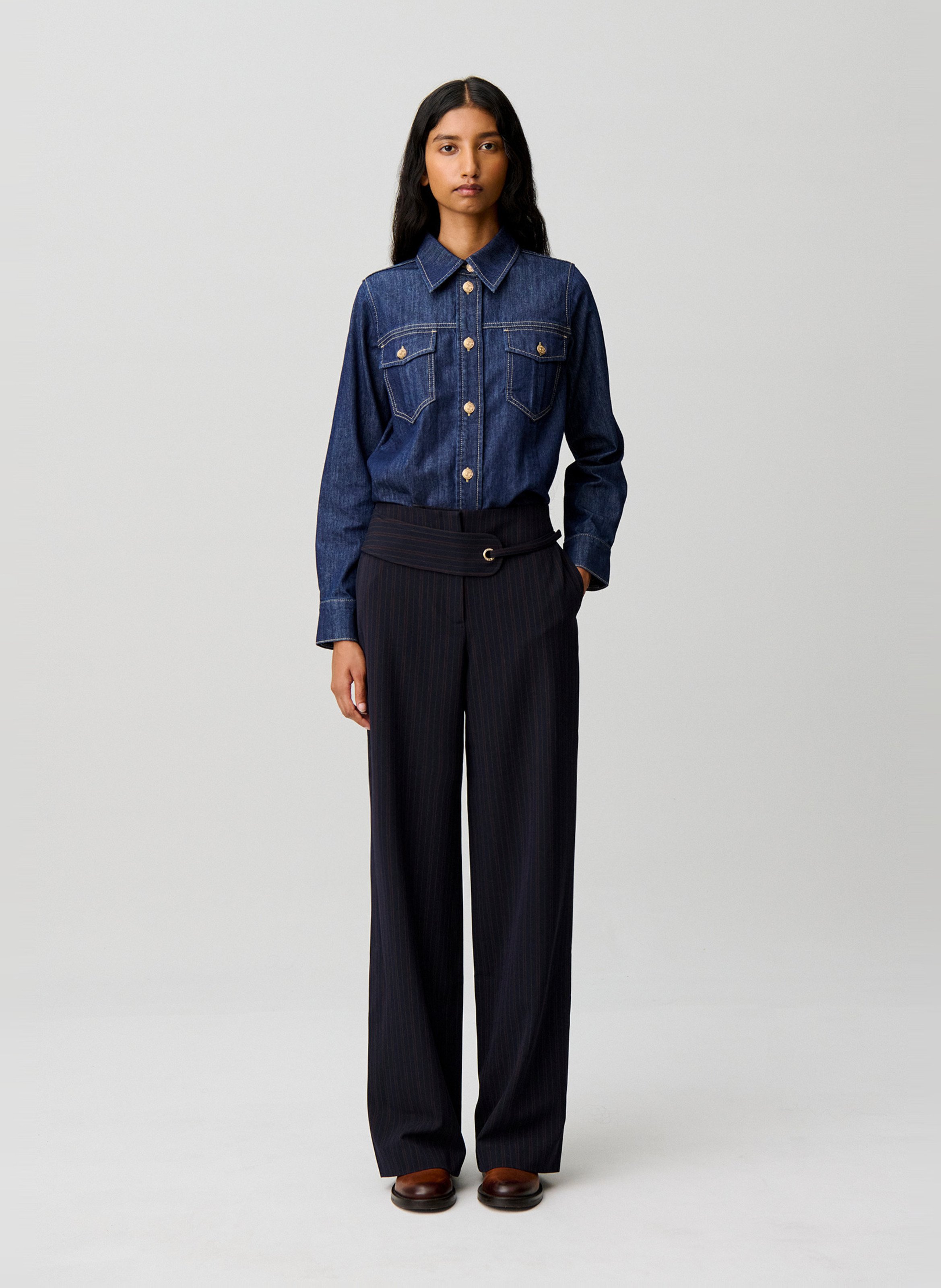 Pantalon droit à rayures  CLAUDIE PIERLOT Multicolore