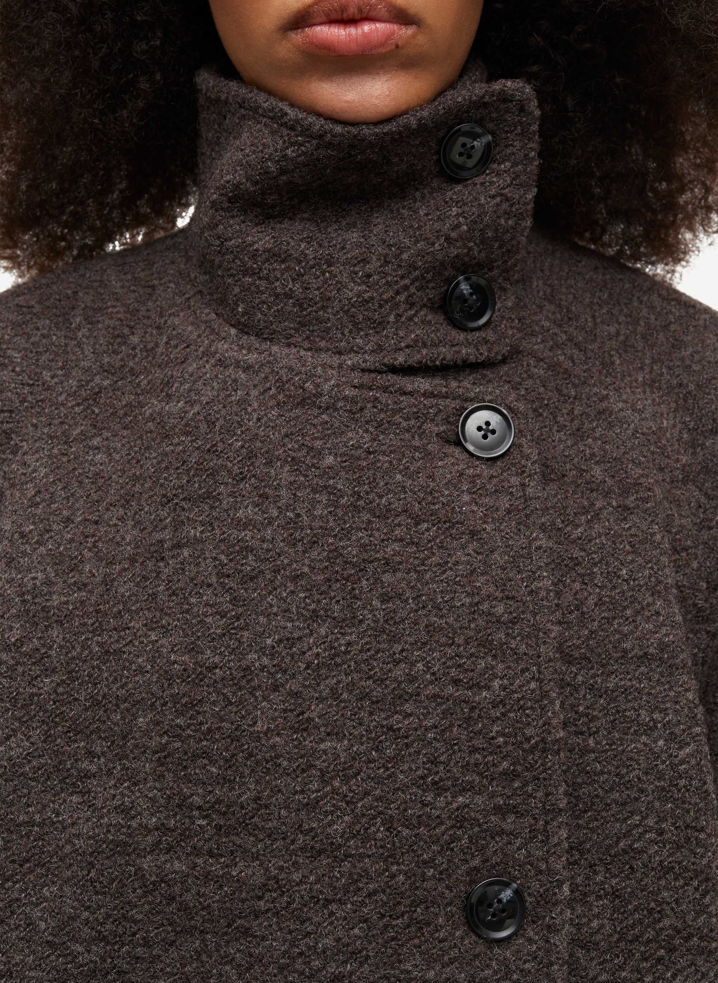 Manteau mi-long ample en laine mélangé SAMSOE SAMSOE Gris