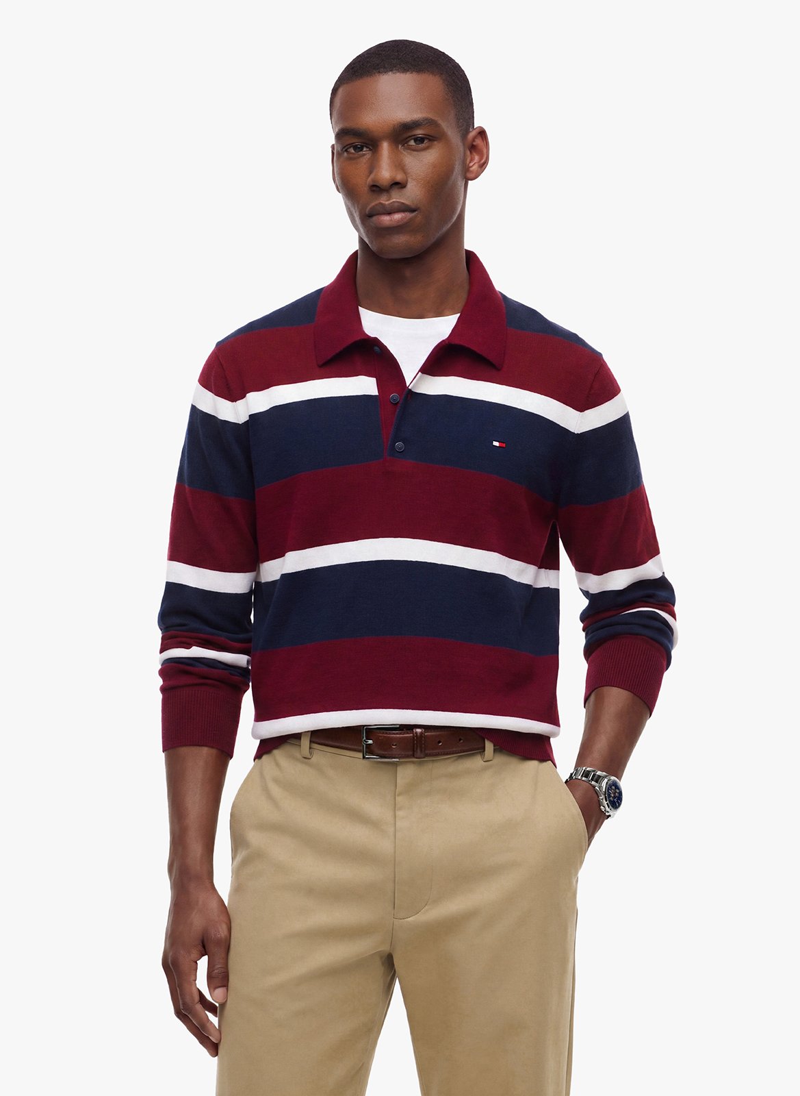 Polo droit en coton bio mélangé TOMMY HILFIGER