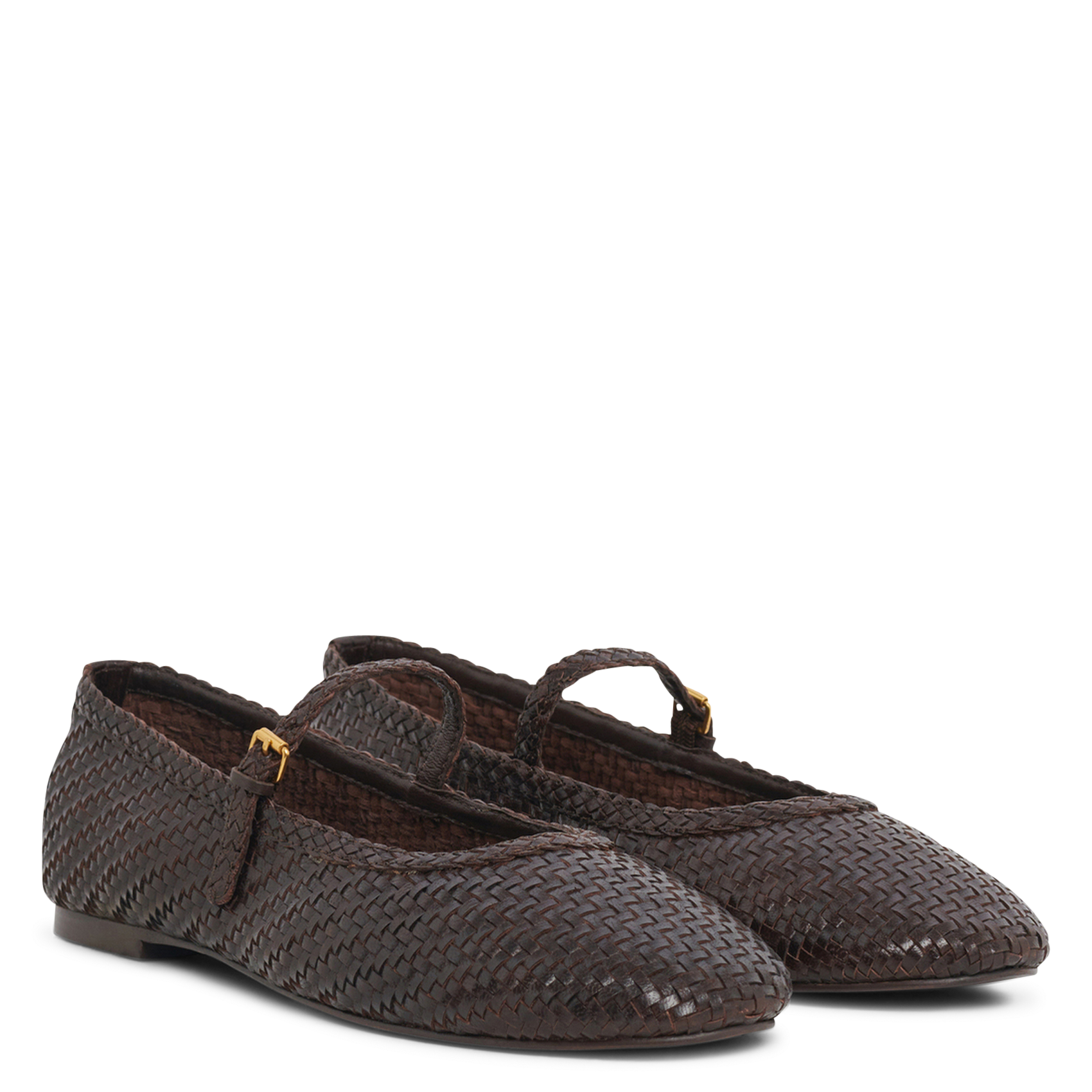 Braided leather strap ballerina flats GERARD DAREL Brown