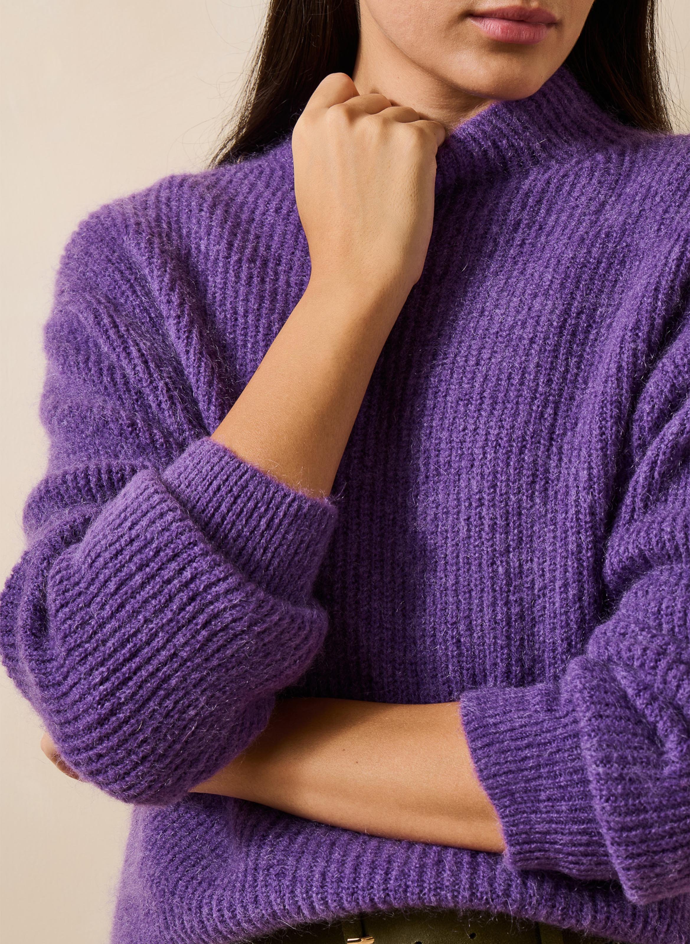 Pull ample col montant LA FEE MARABOUTEE Violet