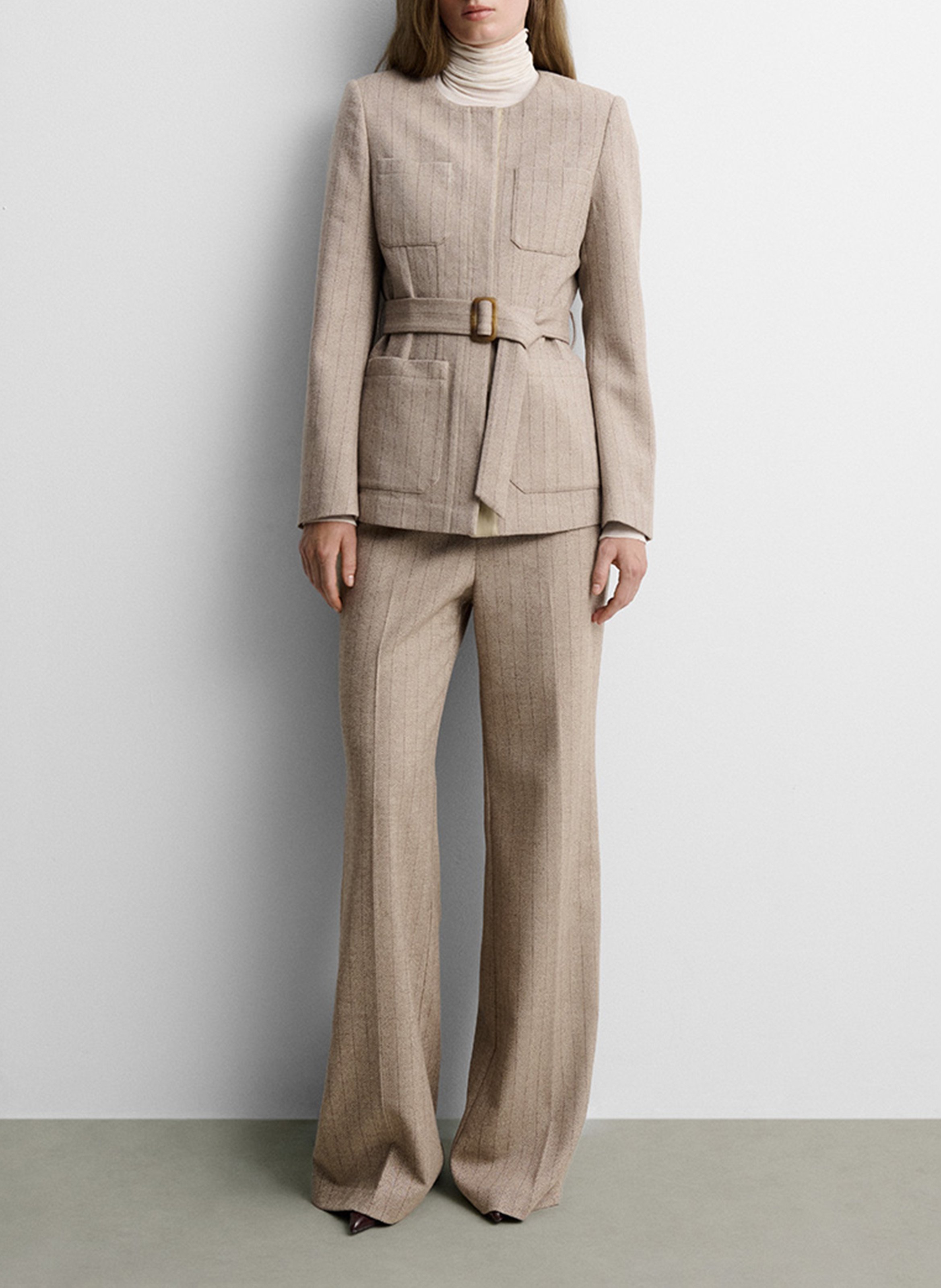 Fitted striped jacket SIMORRA Beige