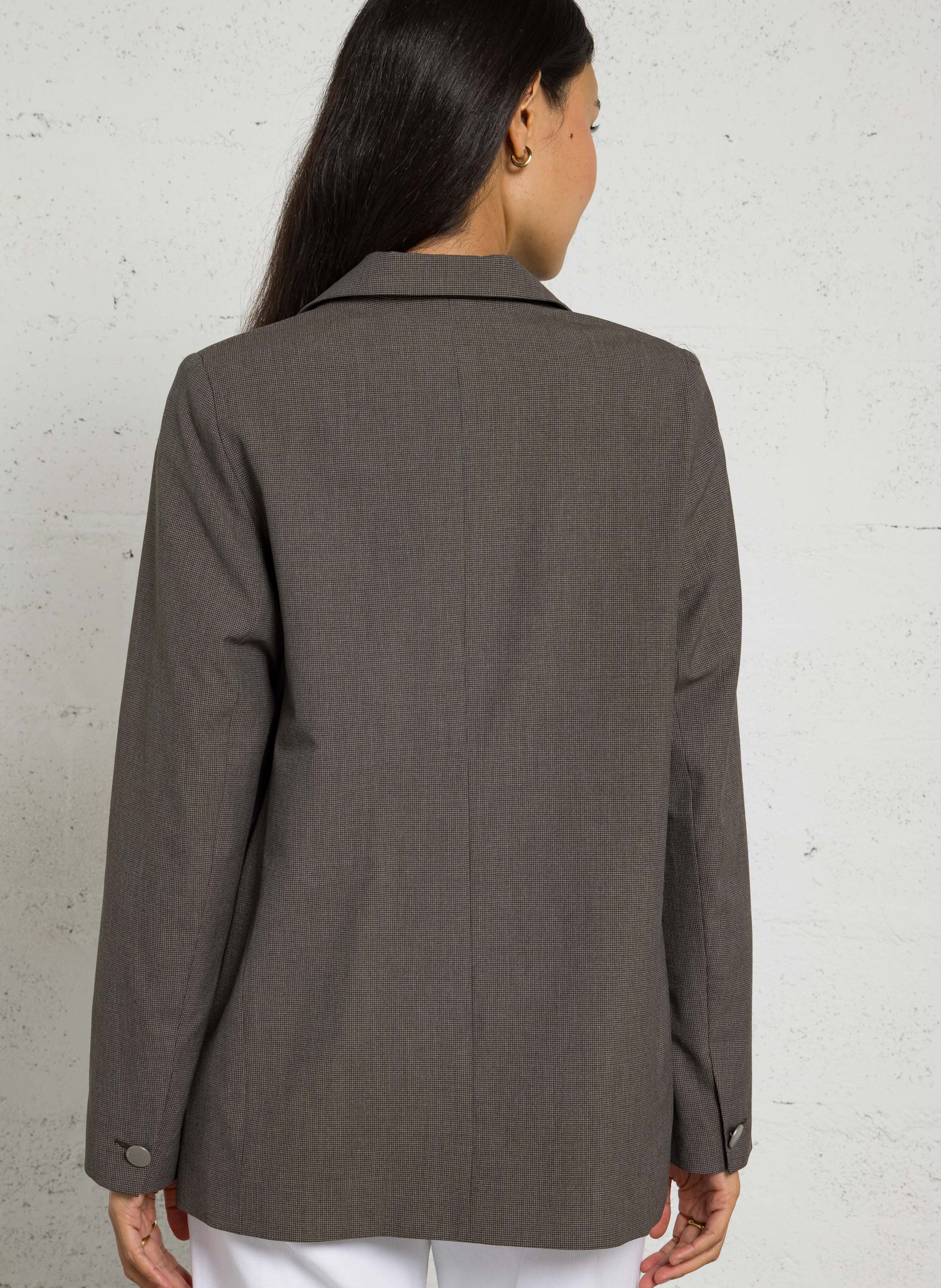 Gerade geschnittener Blazer mit Hahnentrittmuster IKKS Braun