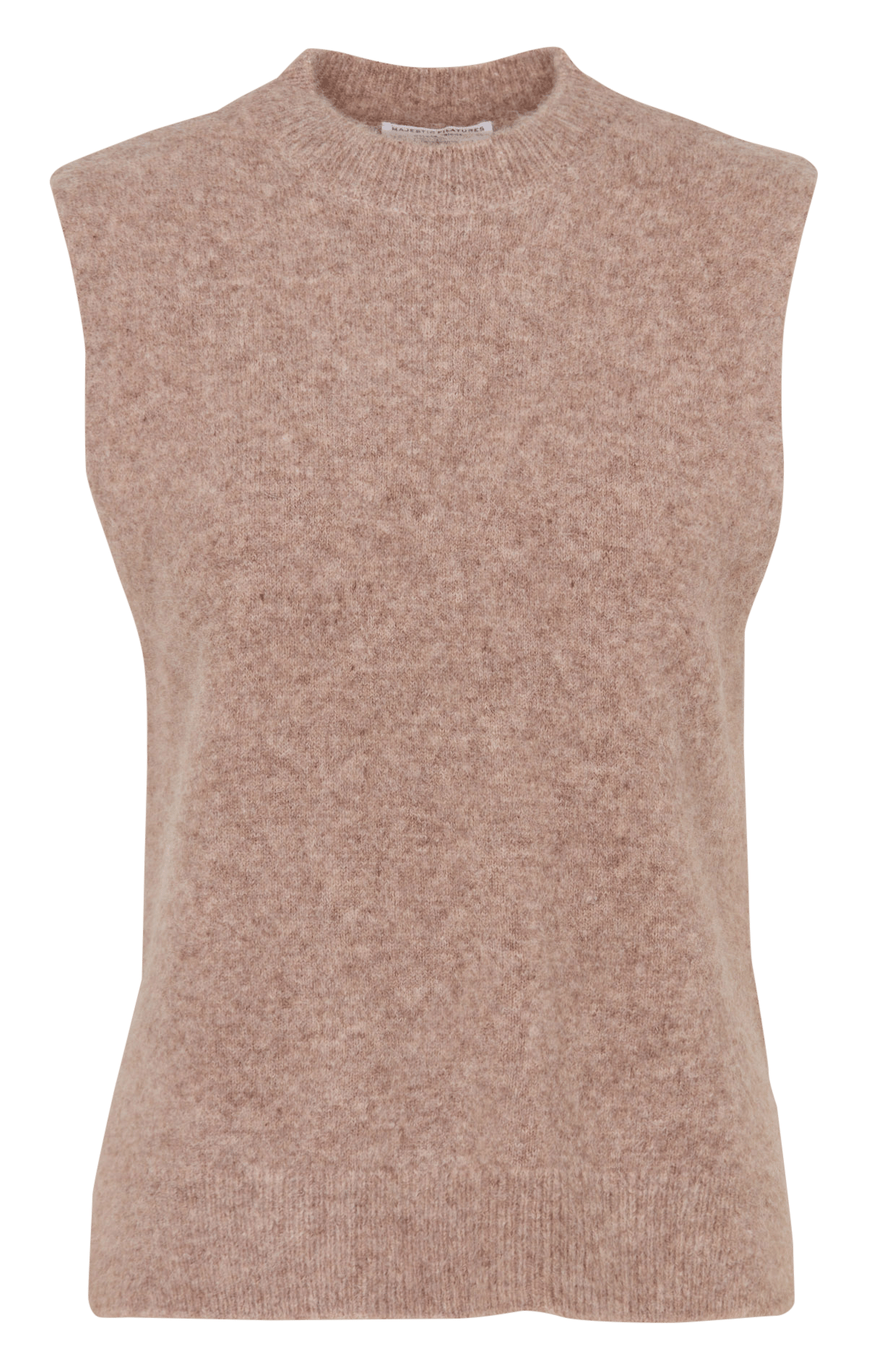 Straight-fit trui van wolmix met ronde hals MAJESTIC FILATURES Beige