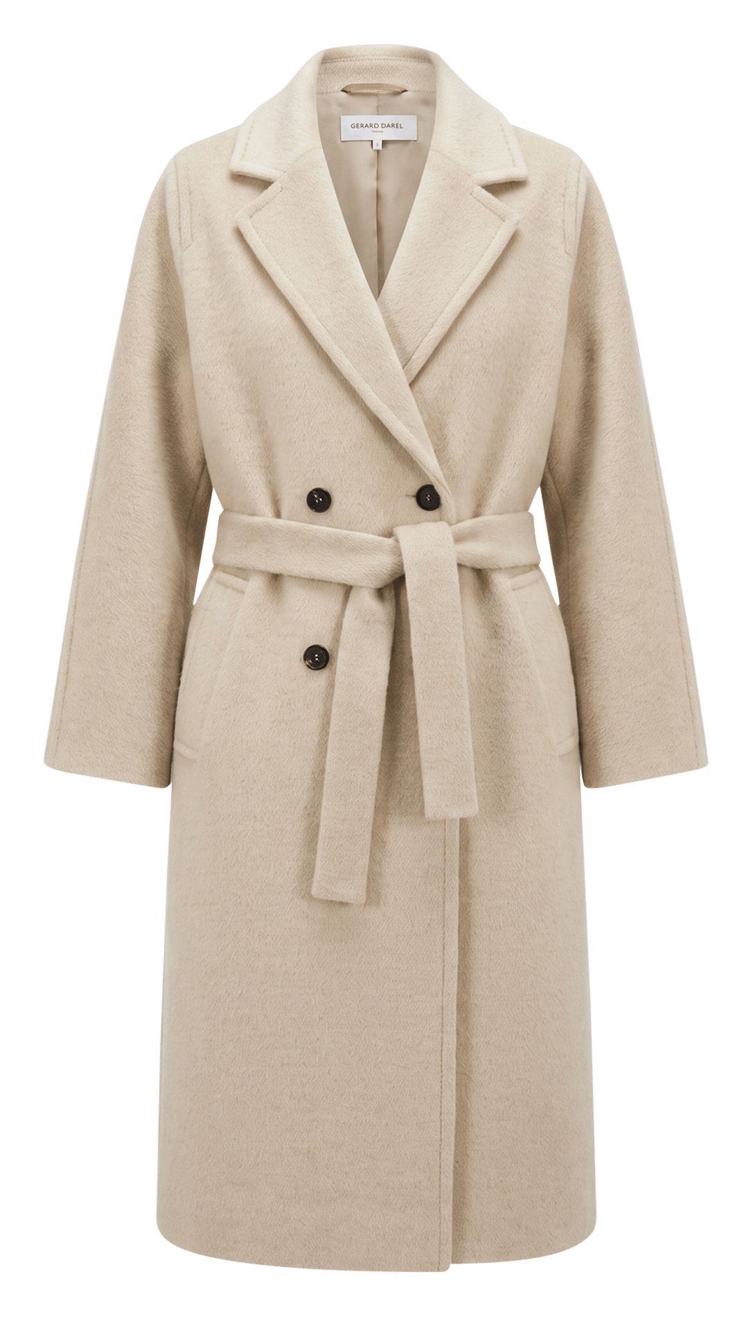 Candice wool-blend coat with belt  GERARD DAREL Beige
