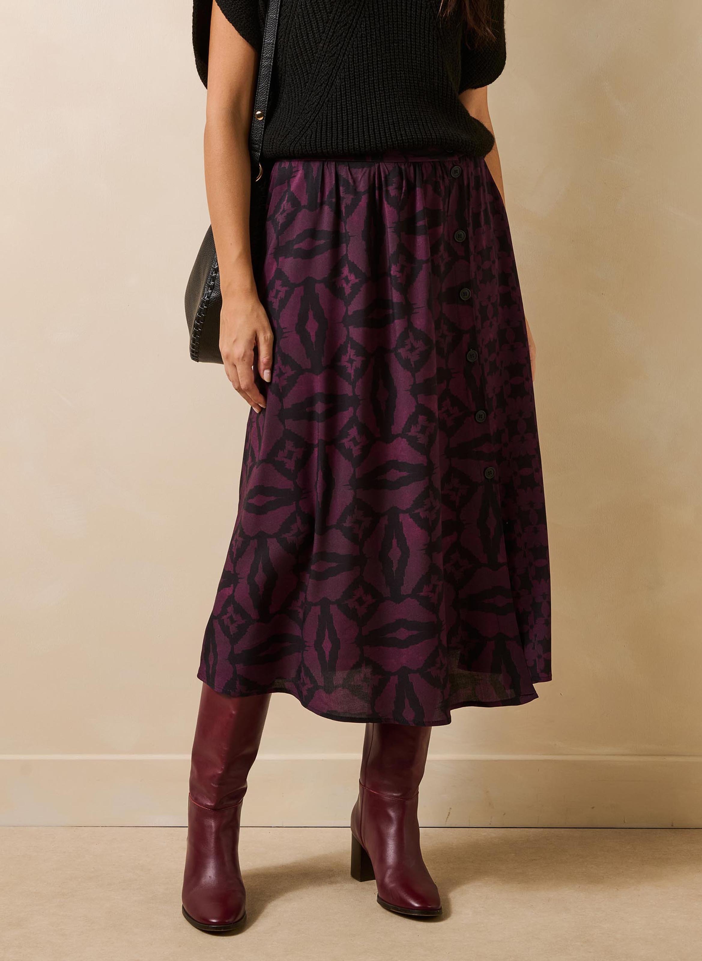Long flared printed skirt LA FEE MARABOUTEE Multicolored