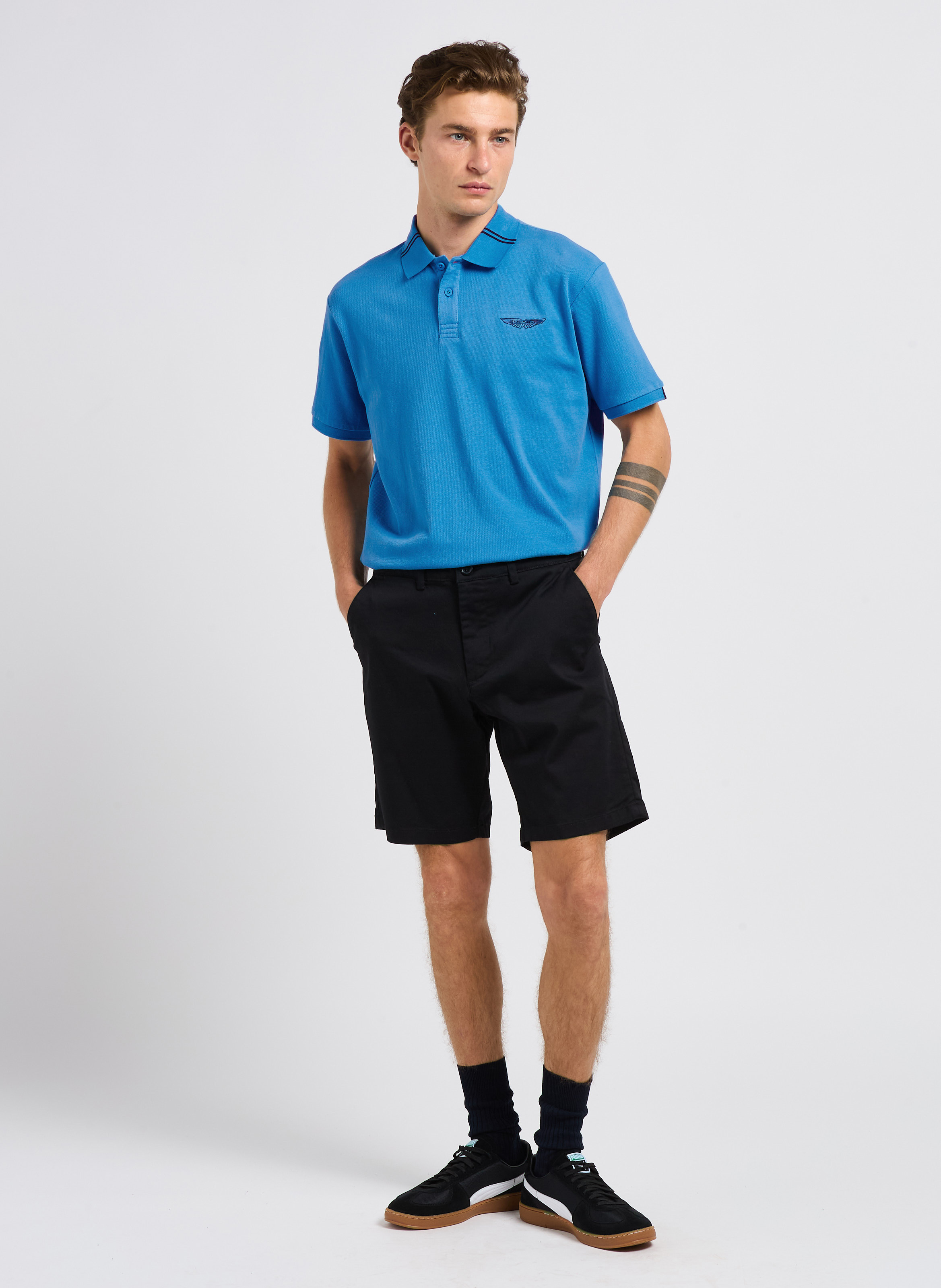 Short in blended organic cotton SELECTED Black