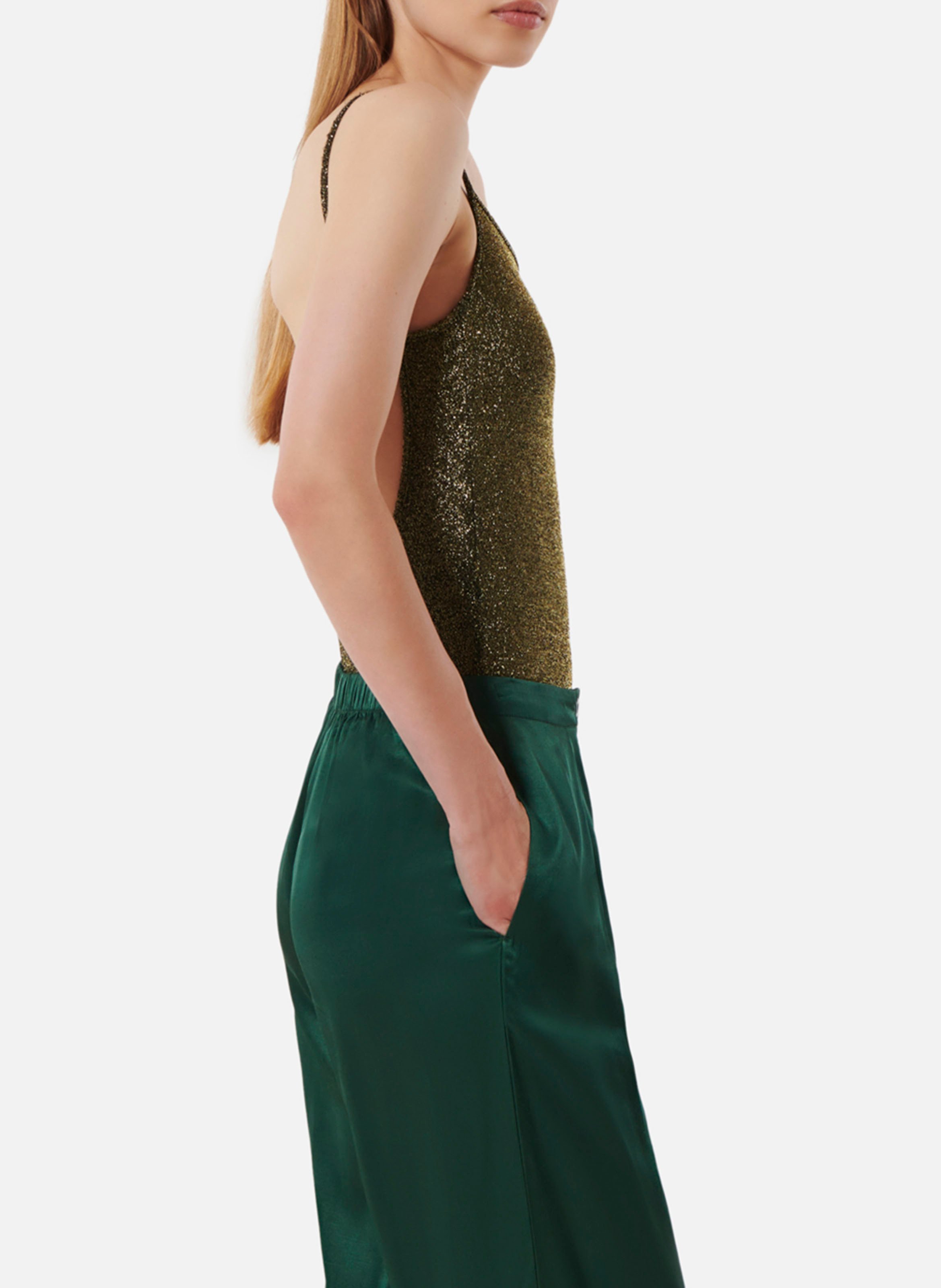 Body mit rundem Ausschnitt und Pailletten KARMA KOMA Golden