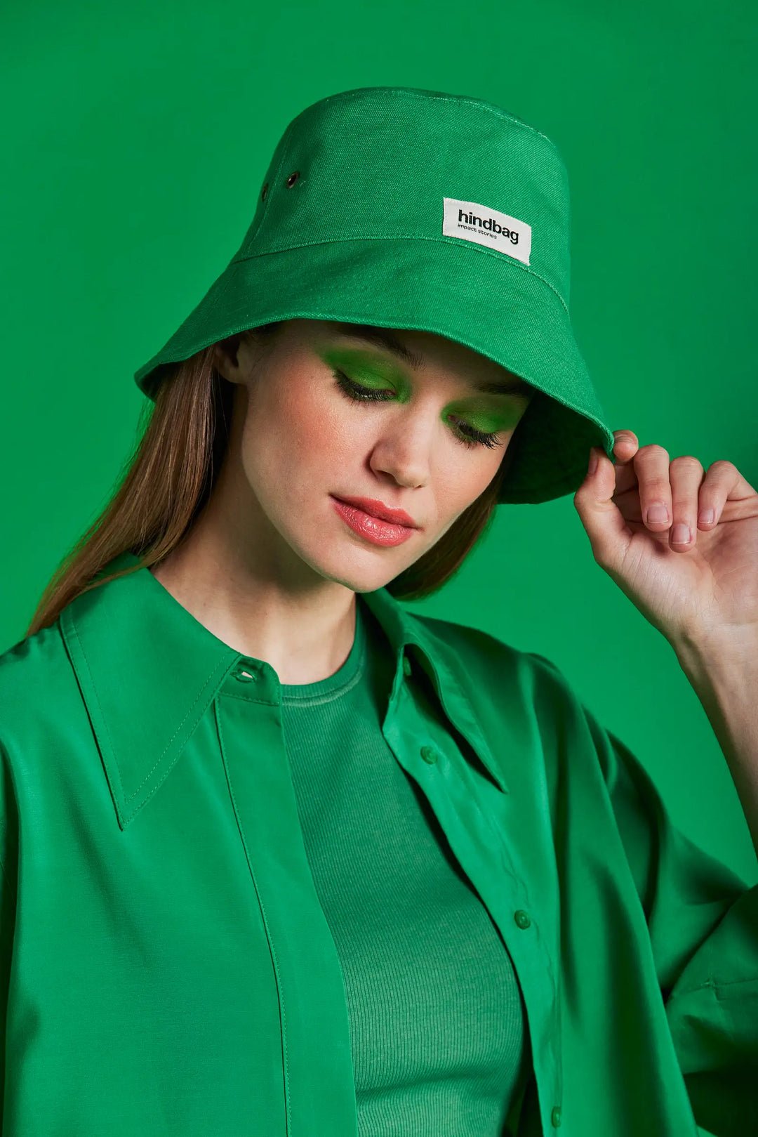 Cotton bucket hat HINDBAG Green