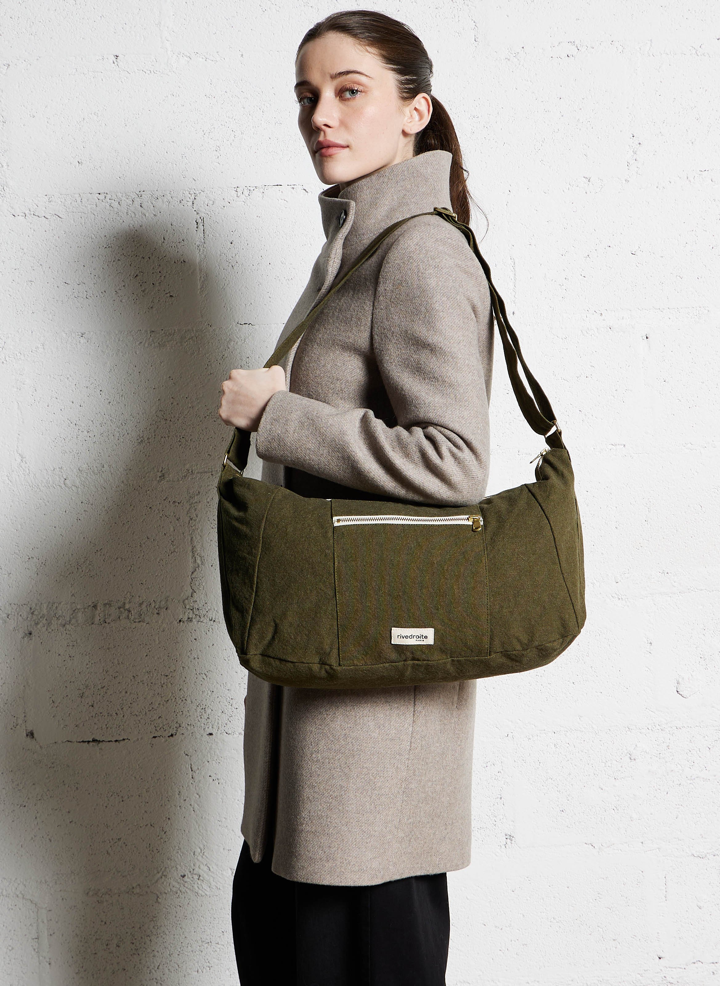 Recycled denim sports bag RIVEDROITE PARIS Green