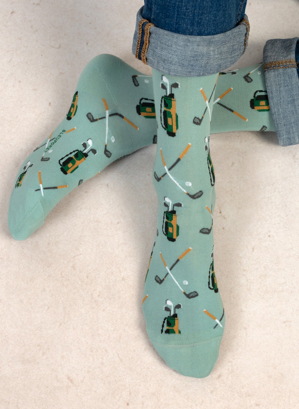 Printed cotton-blend socks BLEUFORET Blue