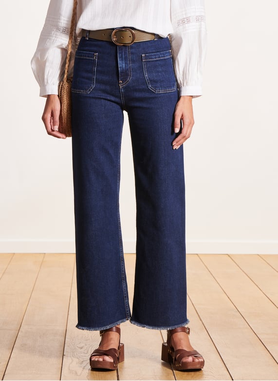 Taille Haute Jean Brut Droit Jeans Droit Taille Haute Revers