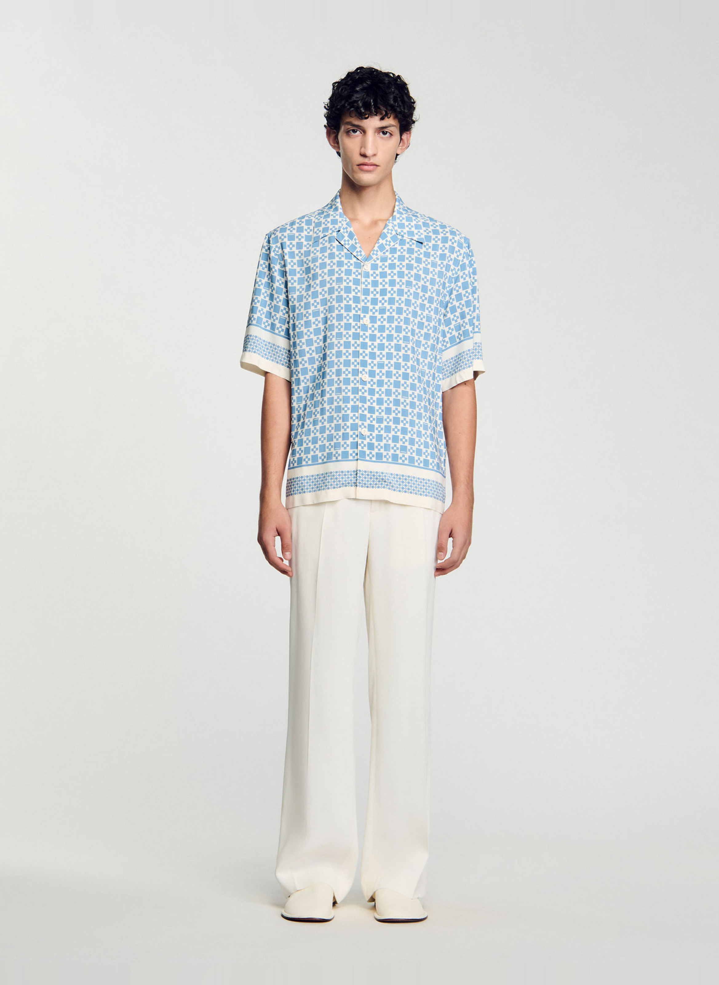 Rechte bedrukte blouse SANDRO Blauw