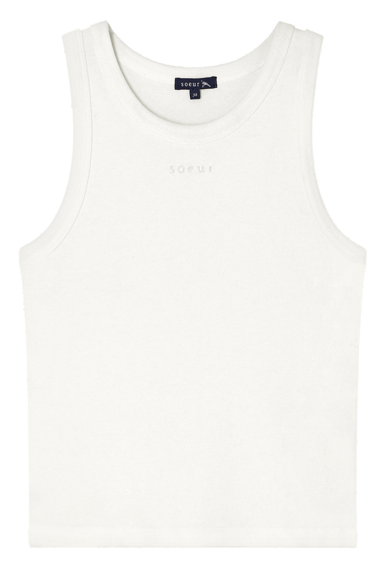 Straight organic cotton tank top SOEUR White