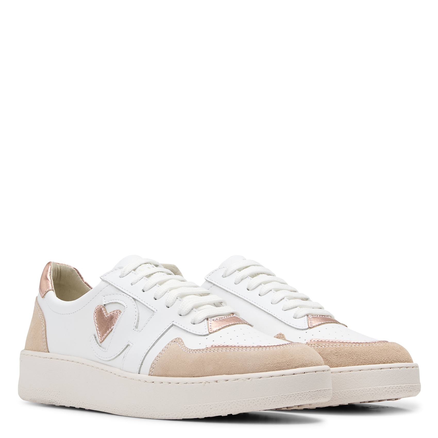 Baskets basses en cuir mélangé I CODE Marron