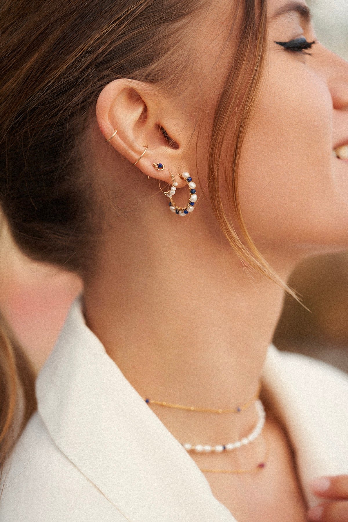 Priya mini hoop earrings YAY White