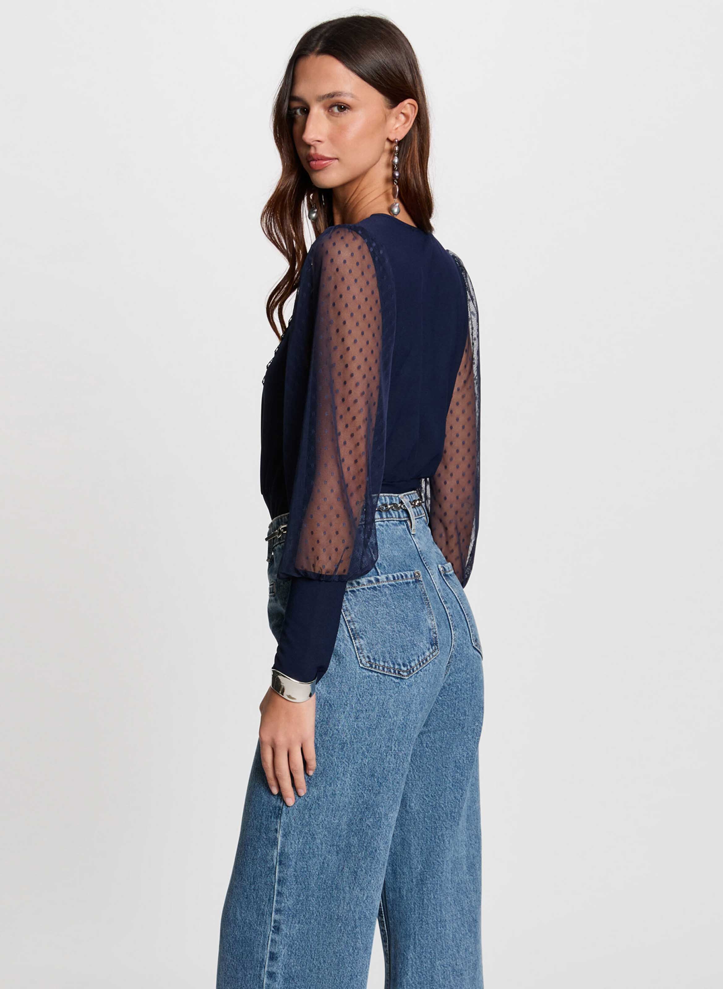 Lace top MORGAN Blue