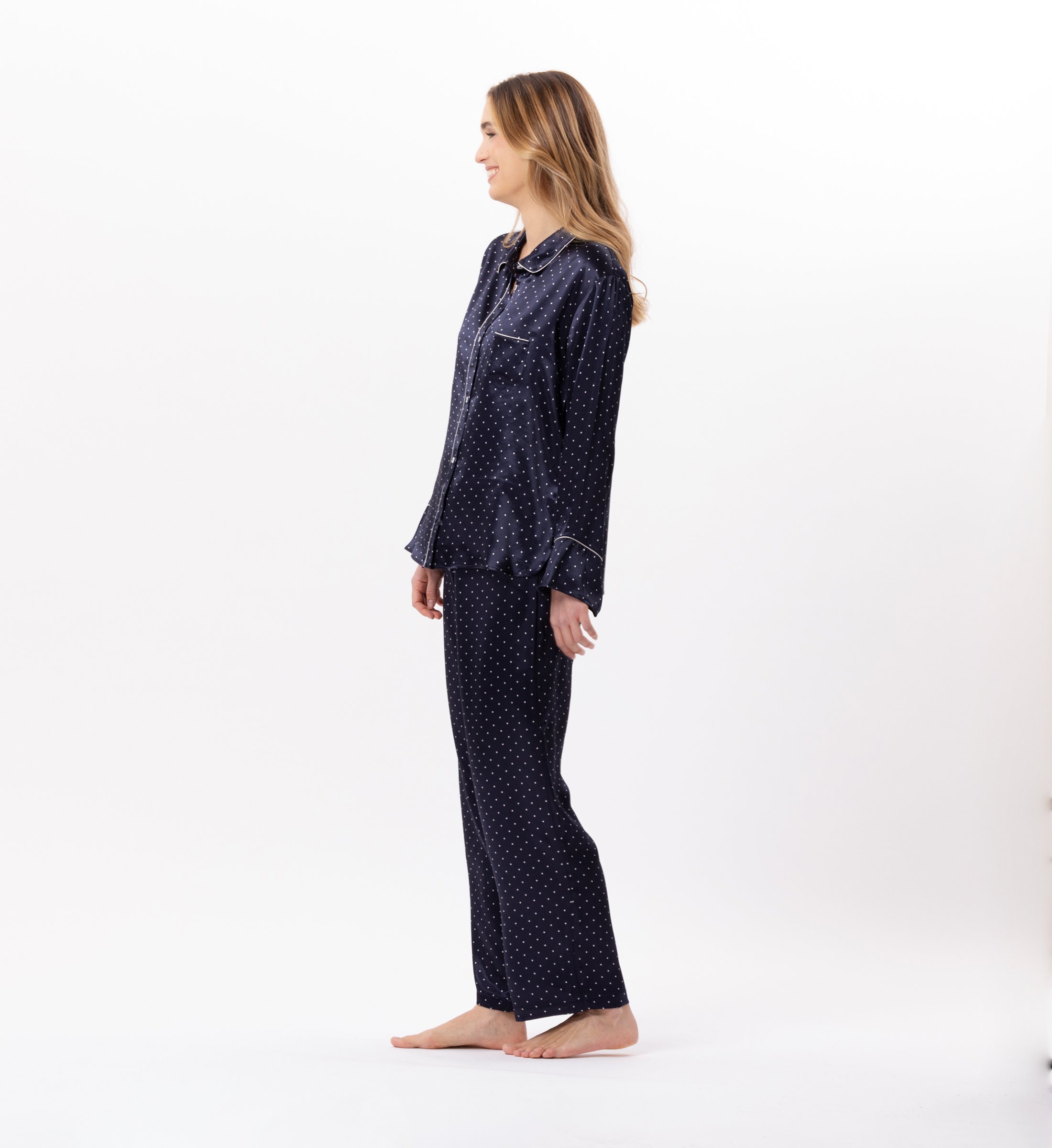 Buttoned viscose pyjama LE CHAT Blue