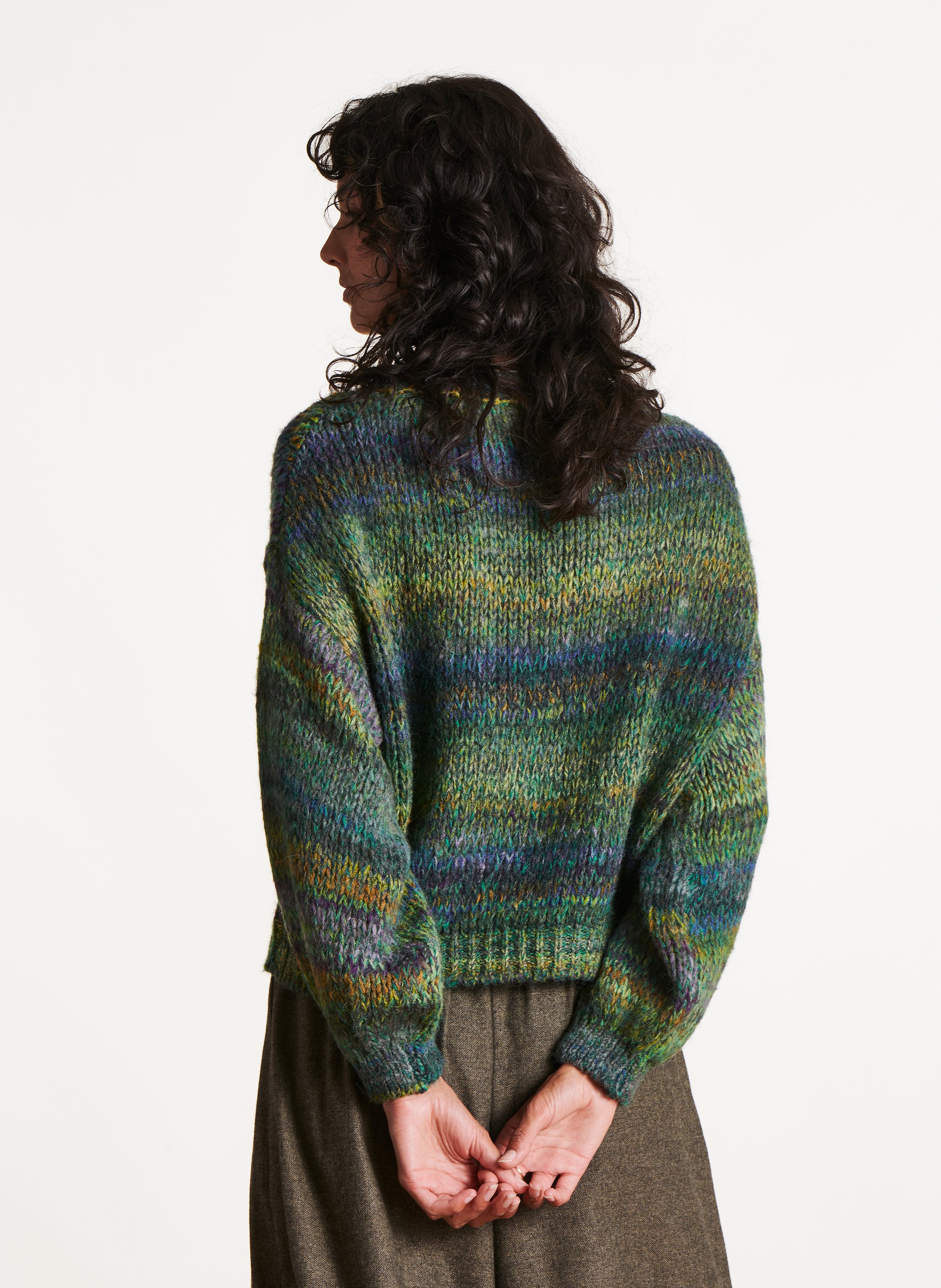 Kurzärmliger Pullover mit Rundhalsausschnitt LA FEE MARABOUTEE Mehrfarbig