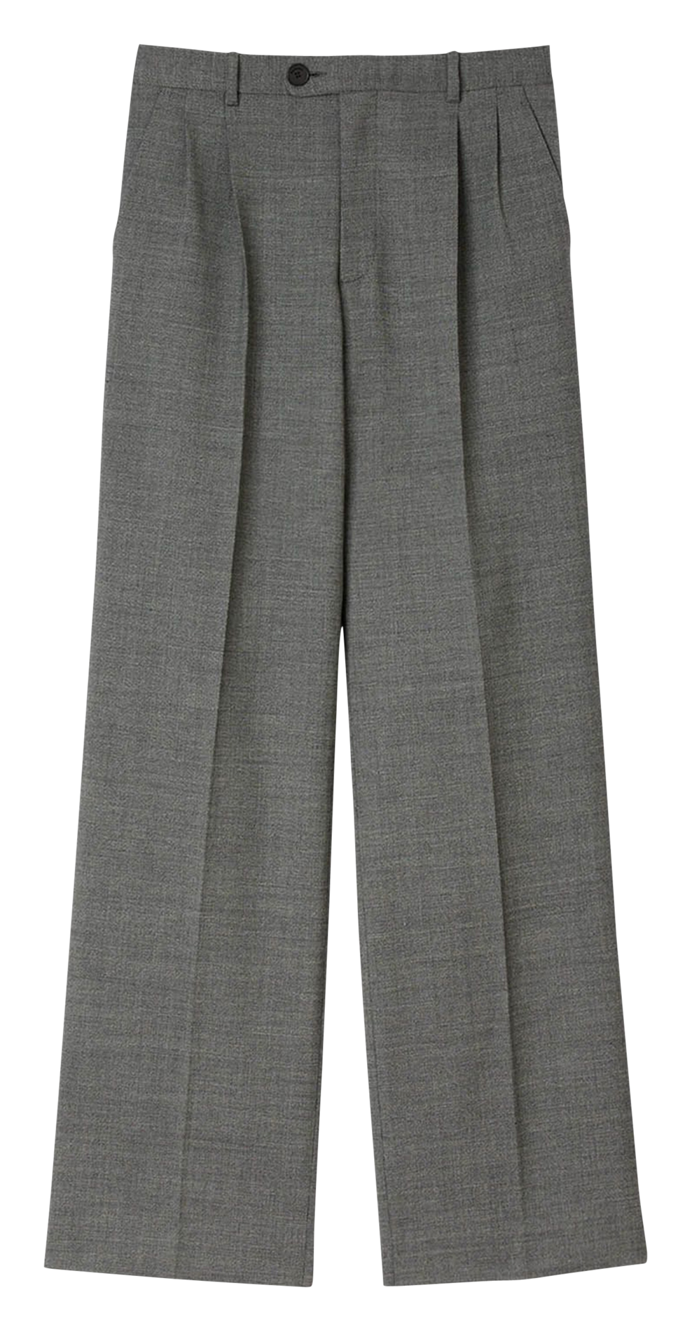 Pantalon droit à pinces taille haute SANDRO Gris
