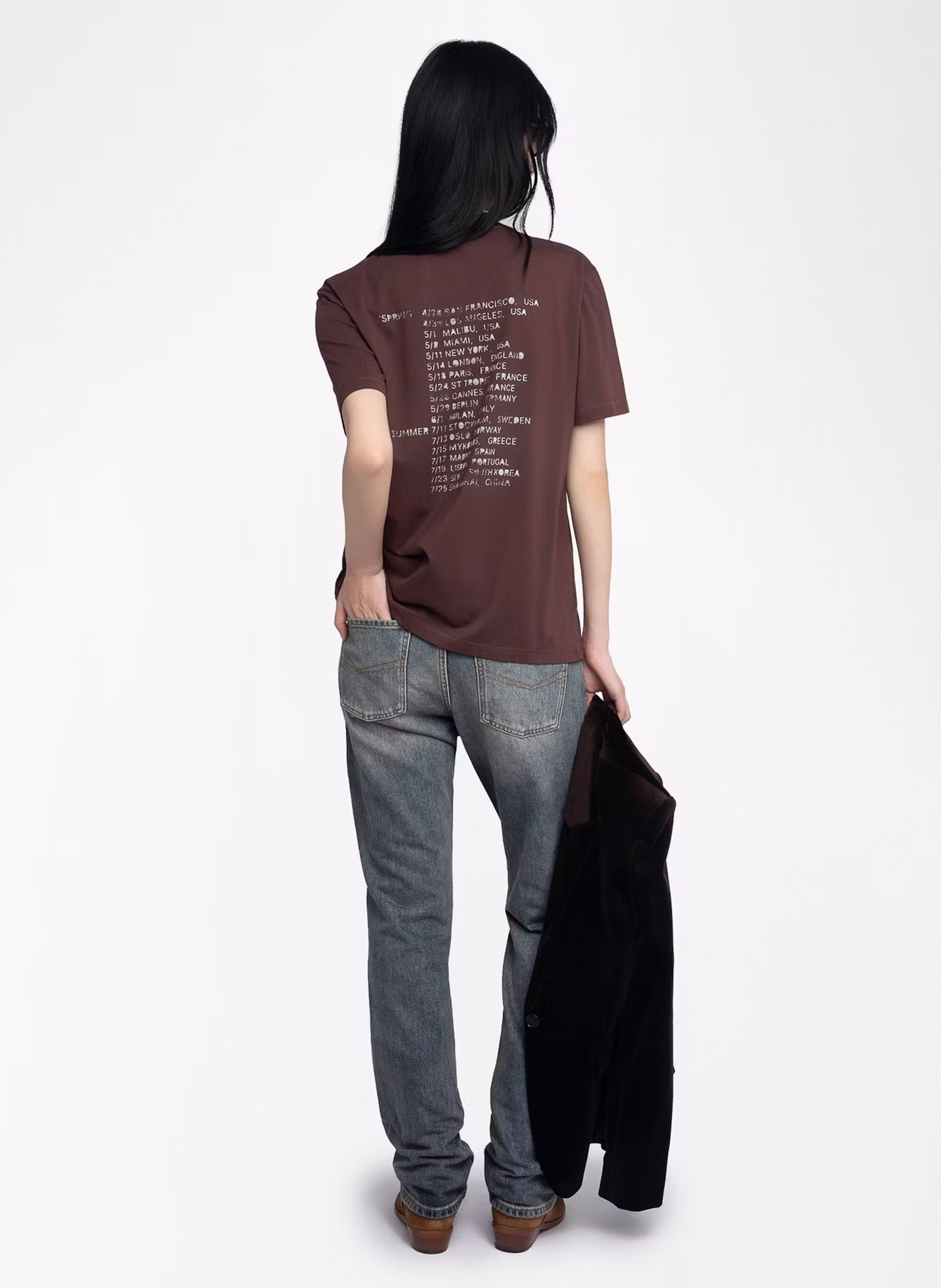 Tee-shirt oversize col rond en coton sérigraphié ZADIG&VOLTAIRE Violet