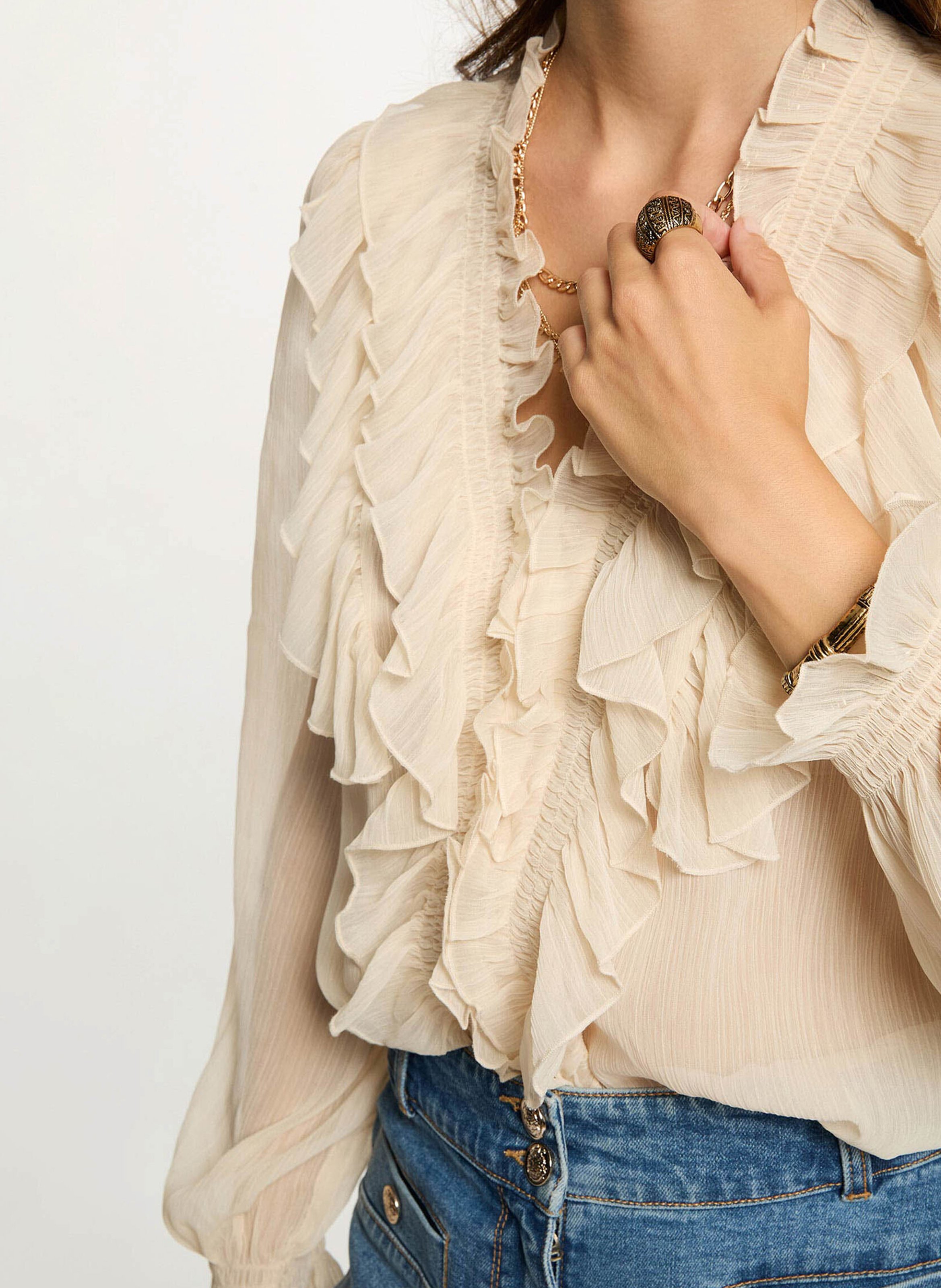 V-neck shirt MORGAN Beige