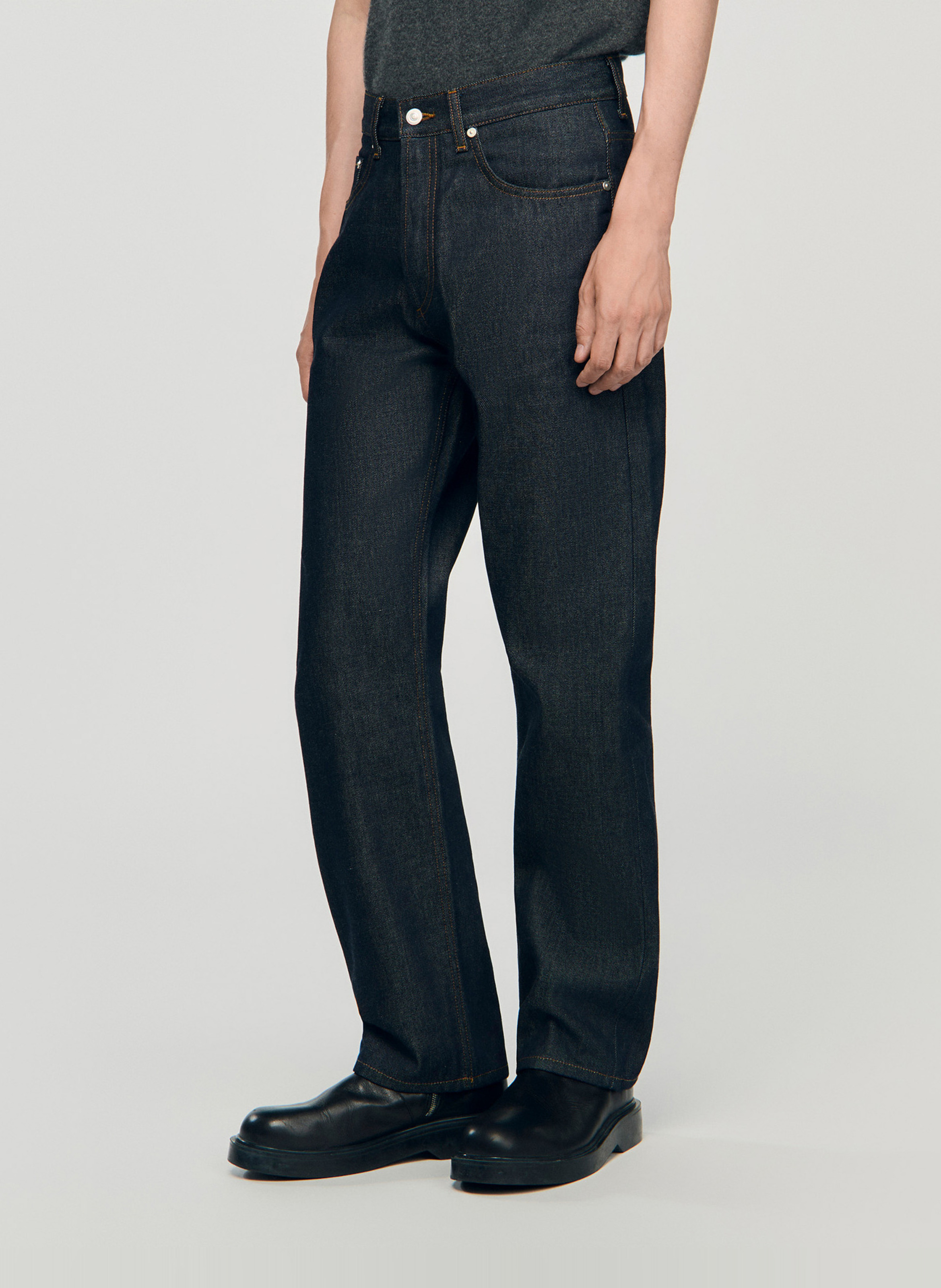 Katoenen jeans met rechte pijp SANDRO Blauw
