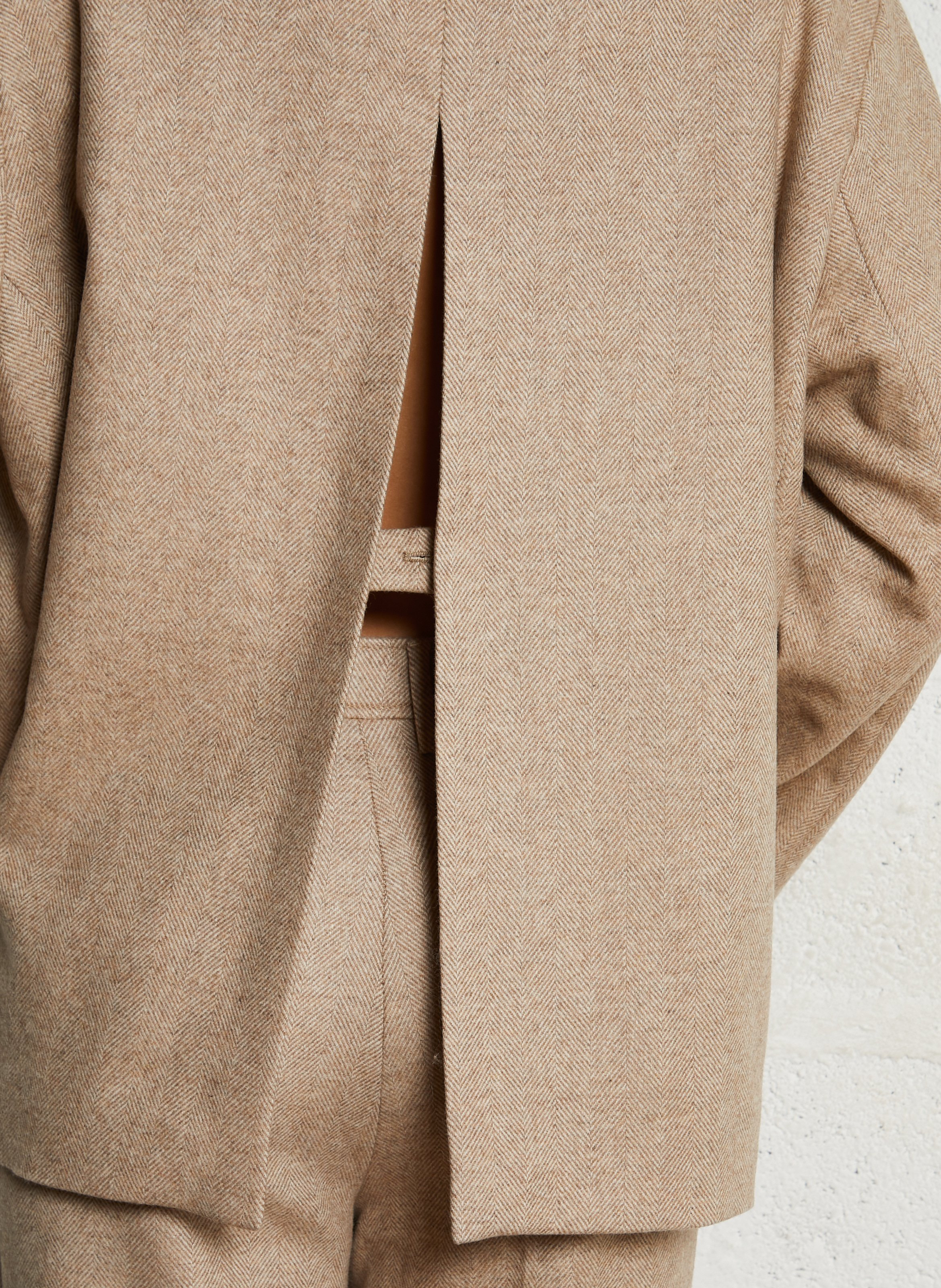 Veste col tailleur en laine mélangée MOMONI Beige