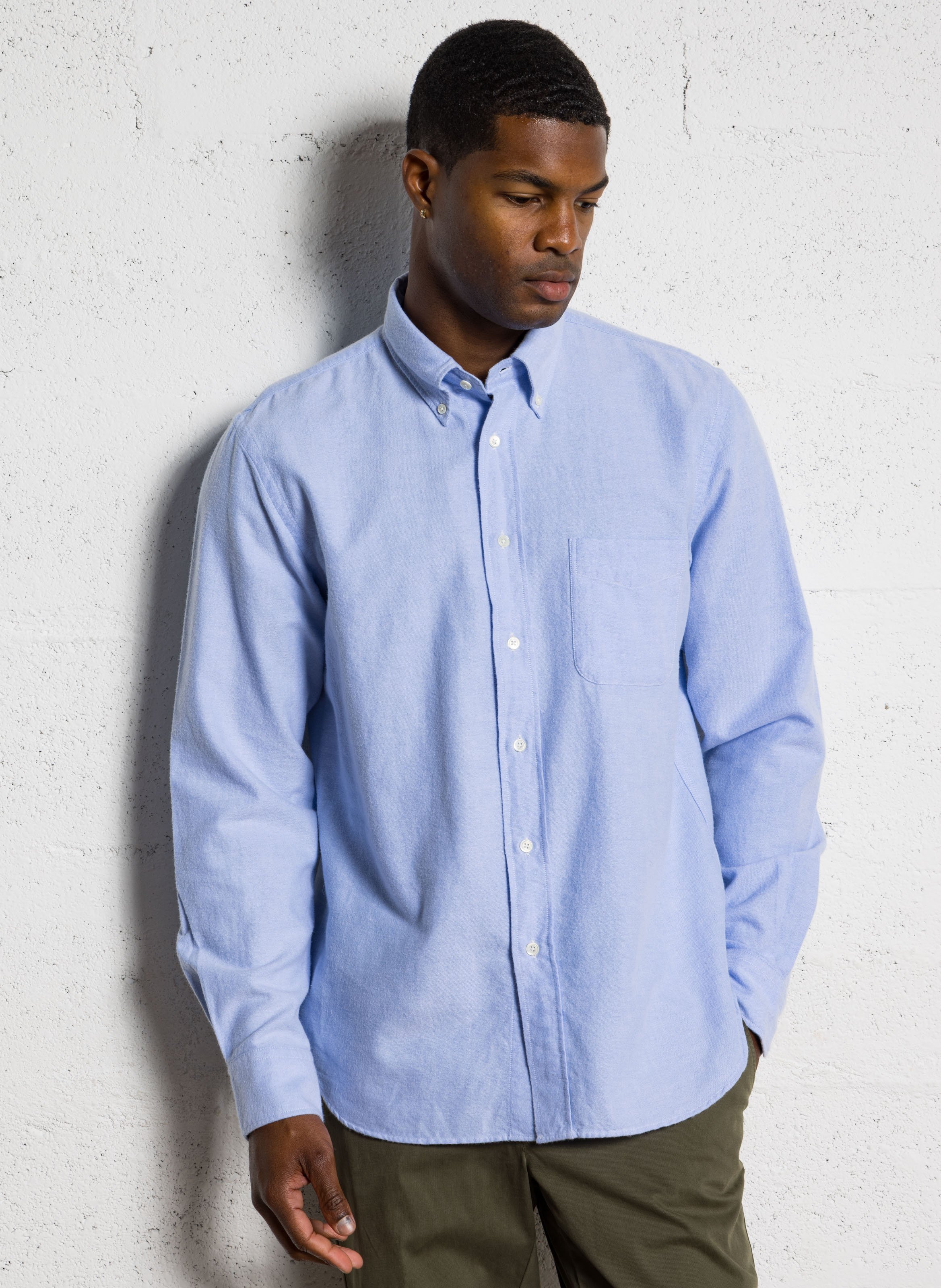 Chemise col américain en coton HARTFORD Bleu