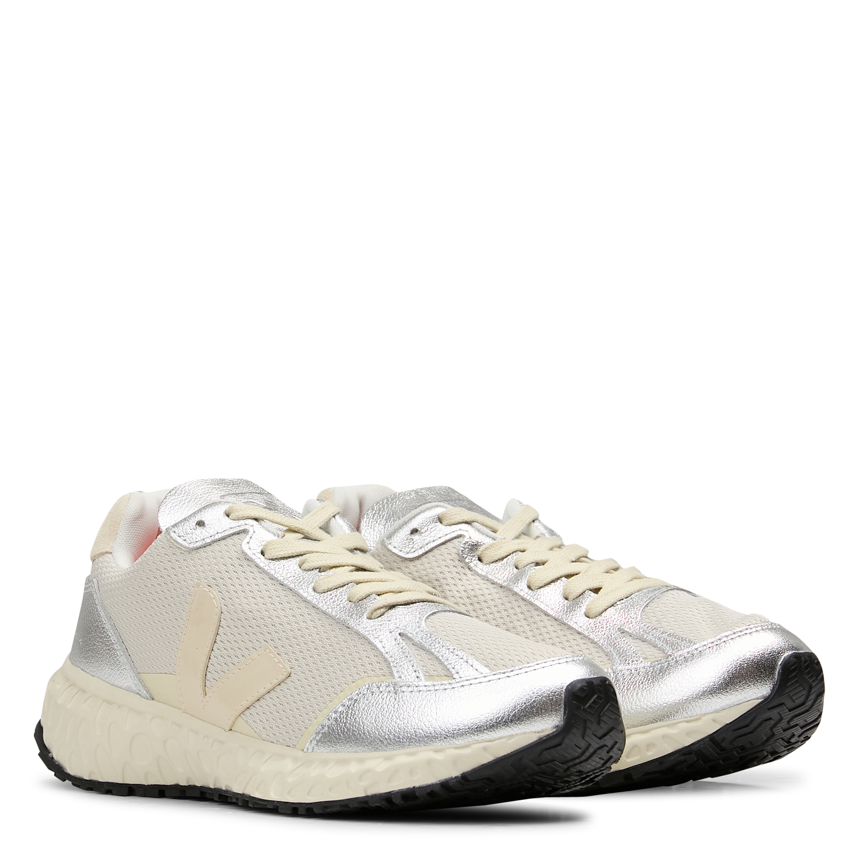 Zweifarbige metallische Sneakers VEJA Grau