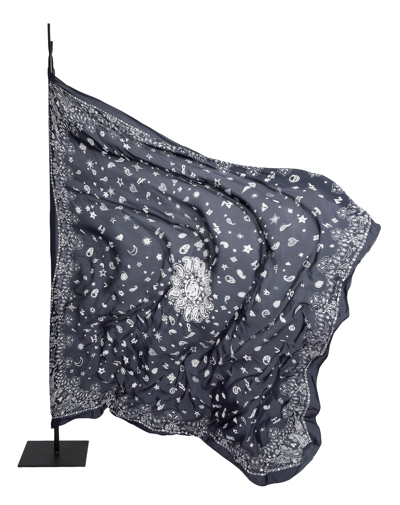 Foulard en soie imprimé ZADIG&VOLTAIRE Noir