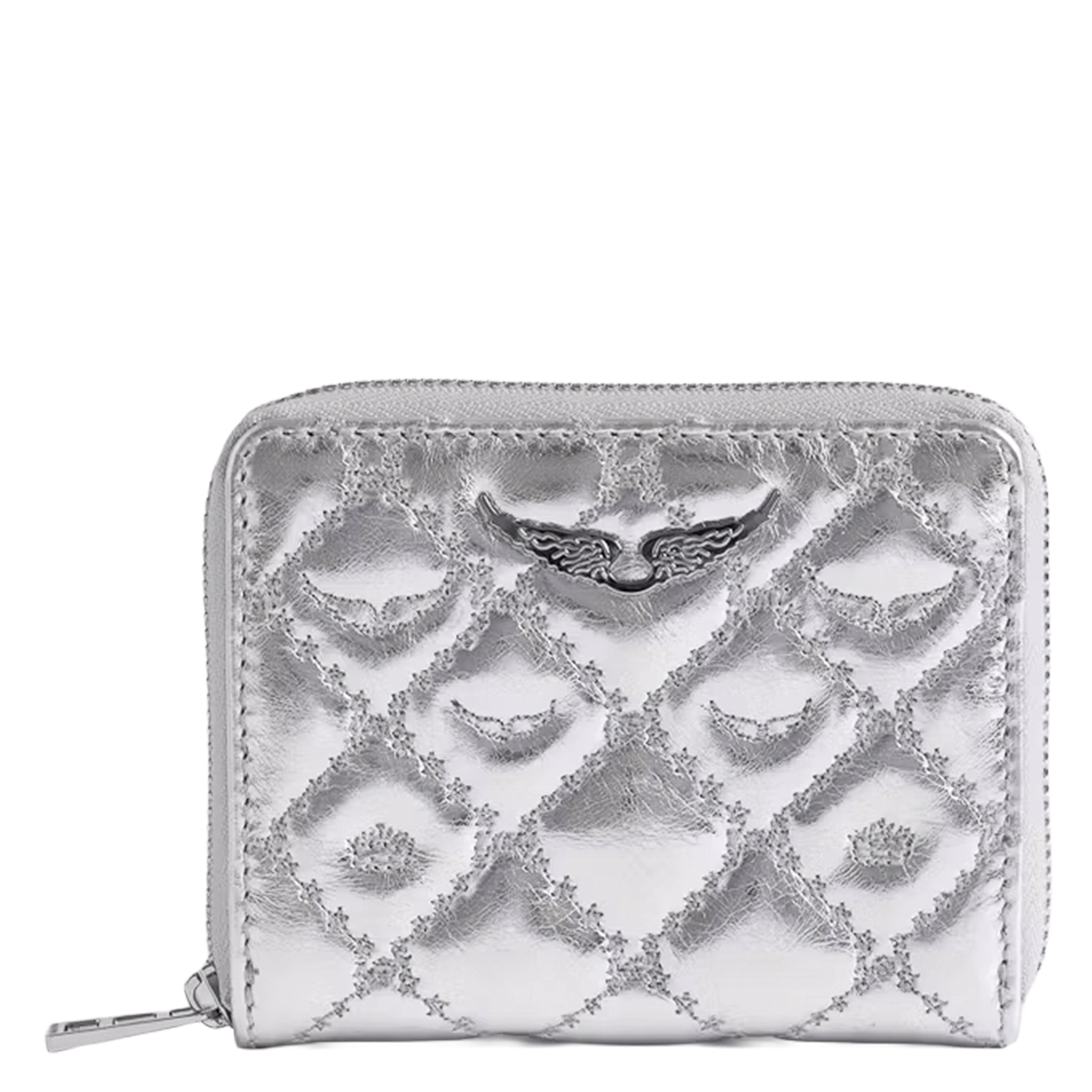 Porte-monnaie en cuir métallisé ZADIG&VOLTAIRE Gris