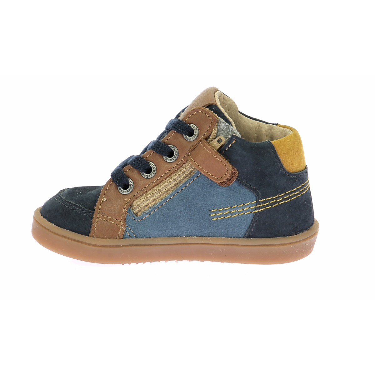 High-top leather sneakers KICKERS Blue