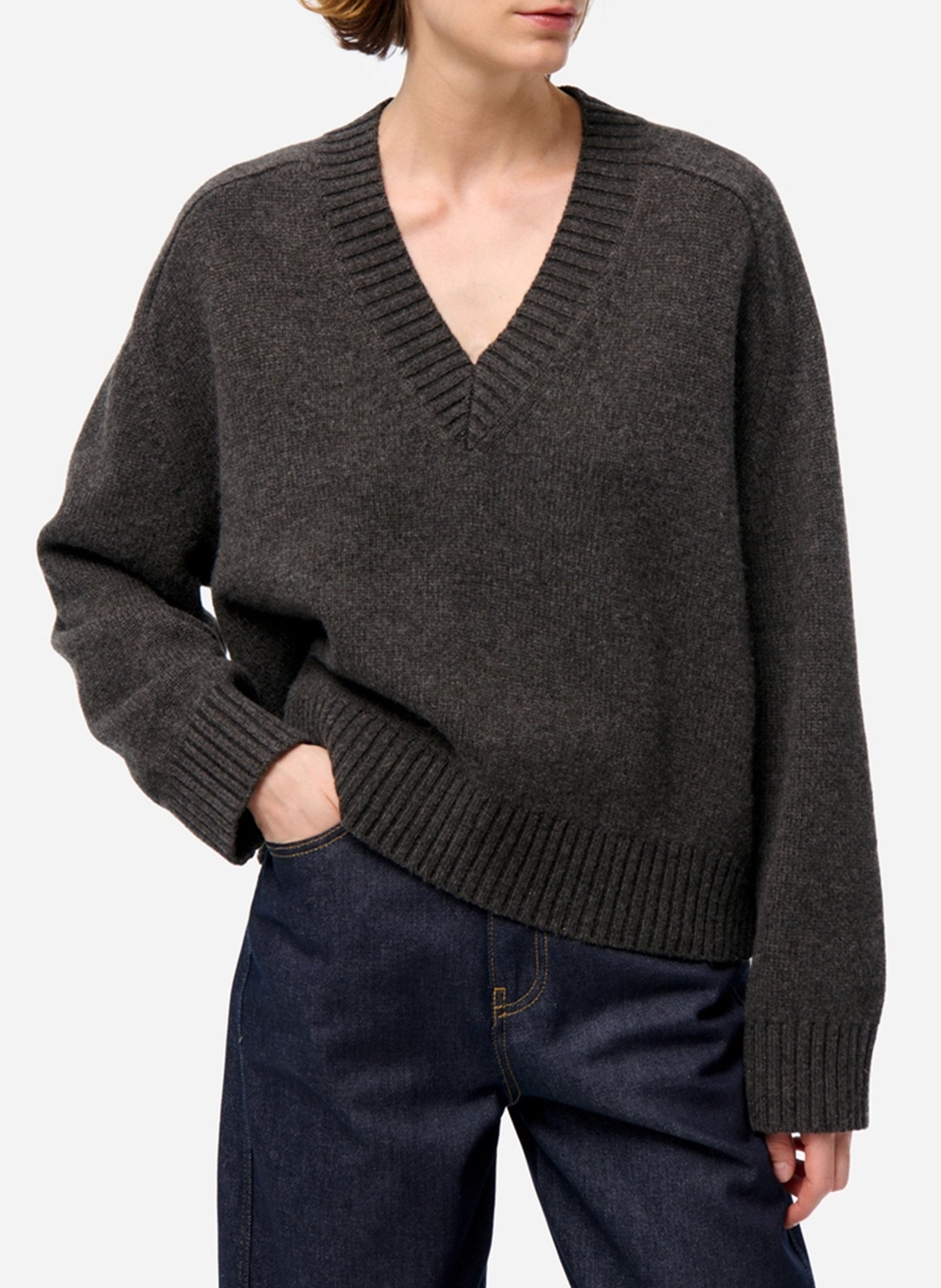 V-neck wool sweater VANESSA BRUNO Grey