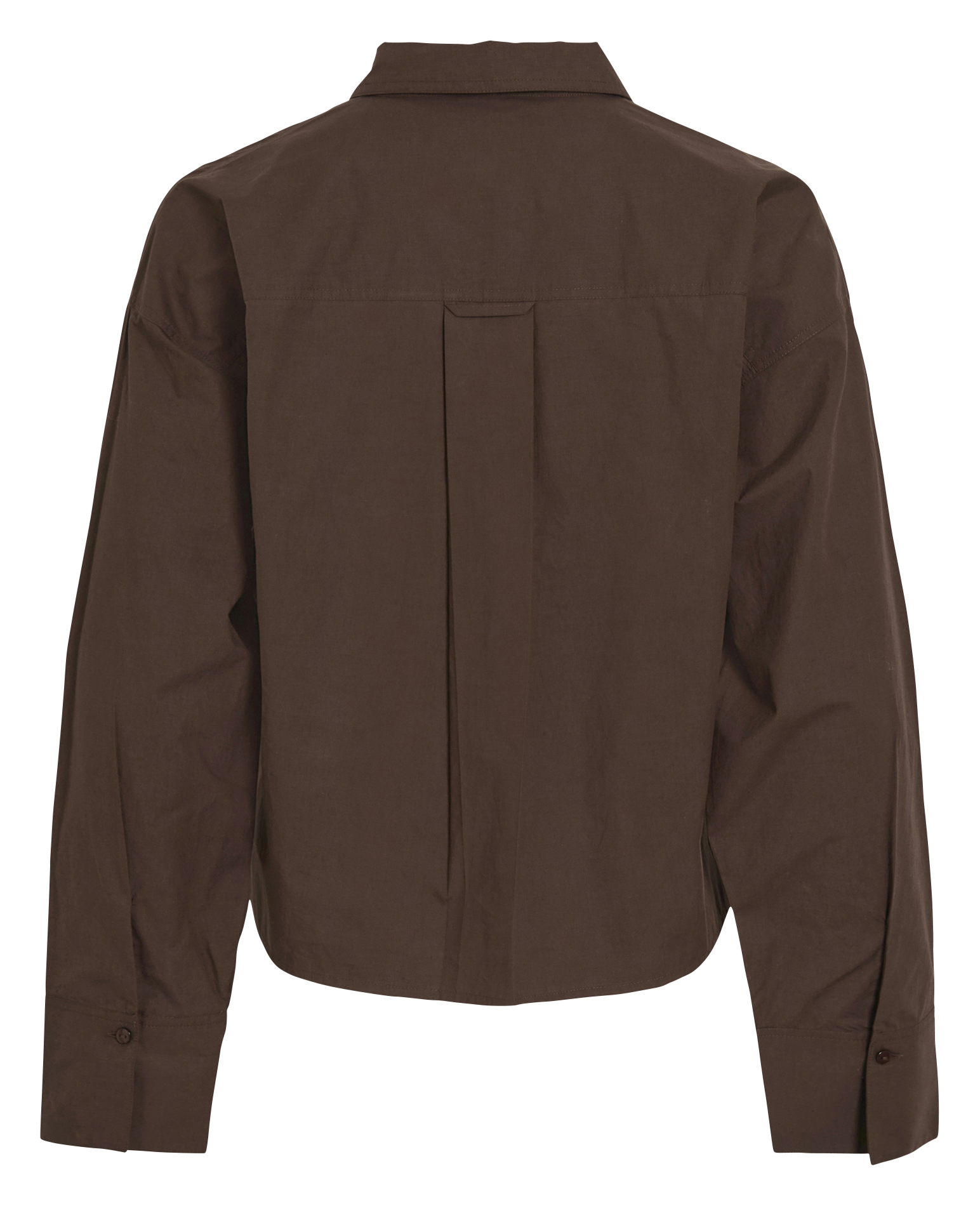 Straight-cut organic cotton shirt with classic collar ROUGE EDIT Brown