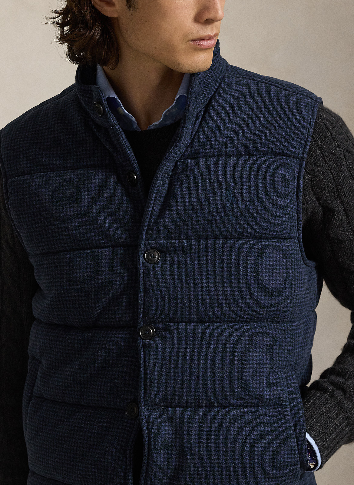 Doudoune sans manches en coton POLO RALPH LAUREN Bleu