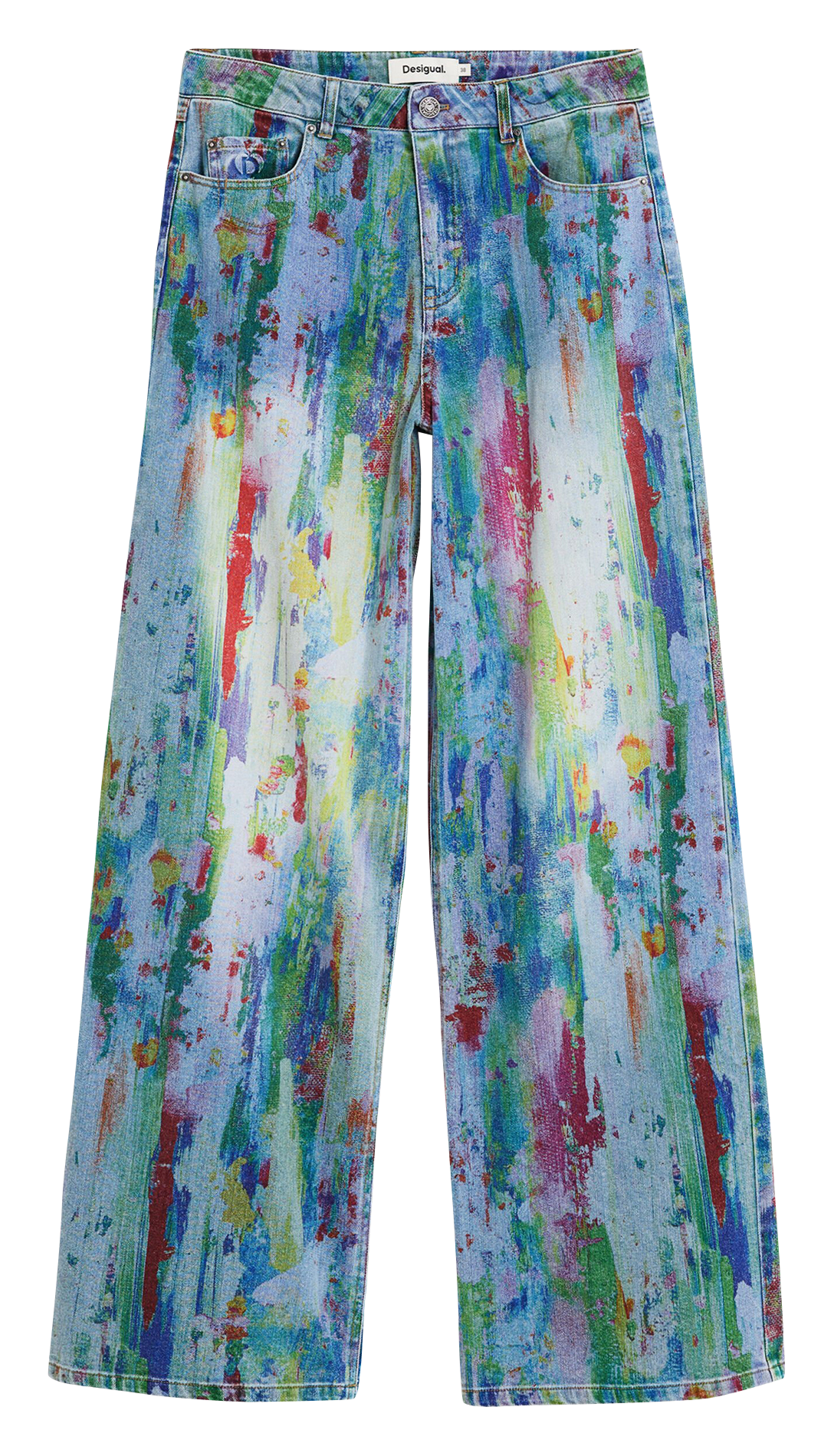 Jean large imprimé en coton mélangé DESIGUAL Bleu