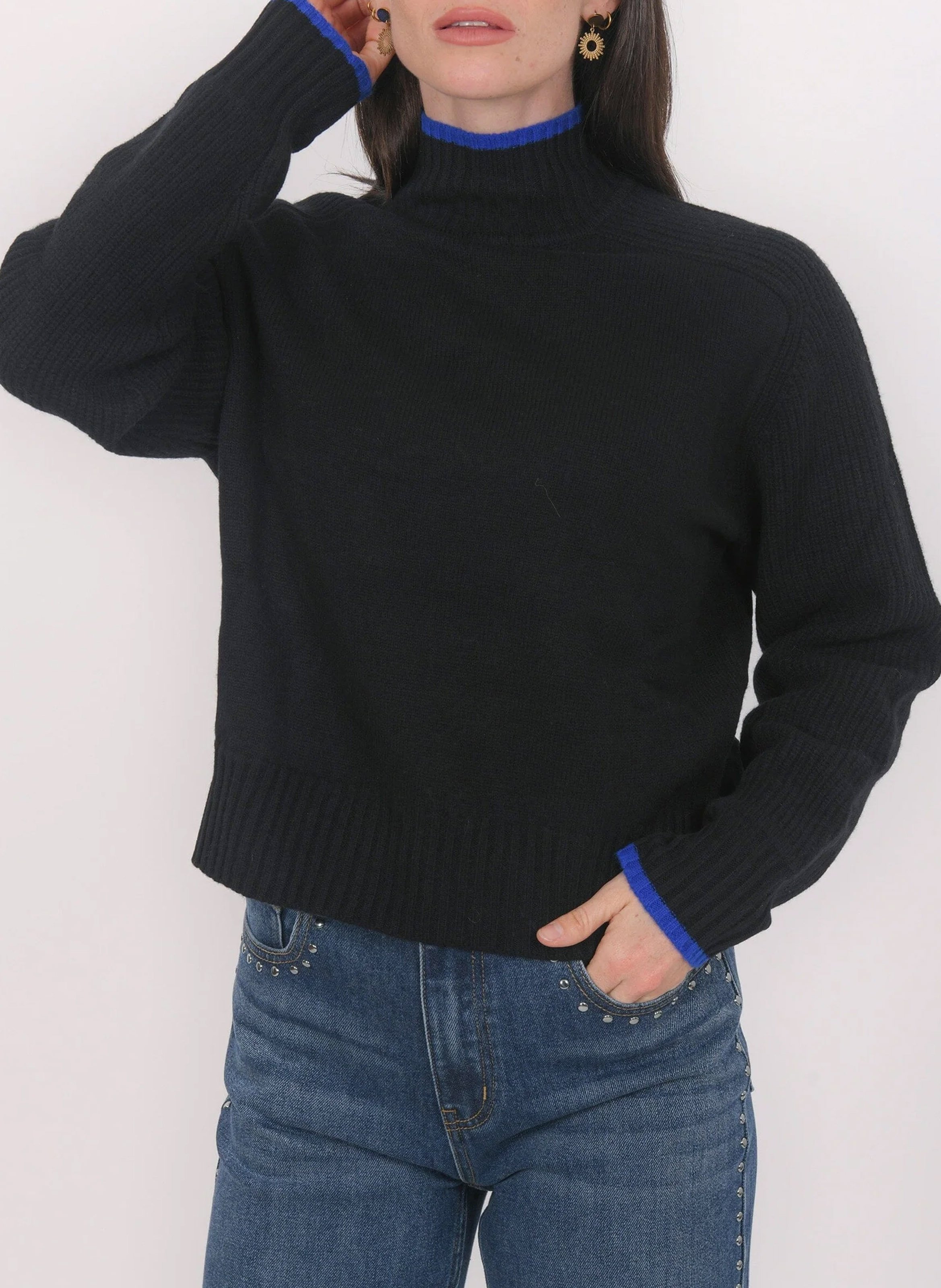 Oversize-Pullover mit Stehkragen aus Wolle und Kaschmir KOOKAI