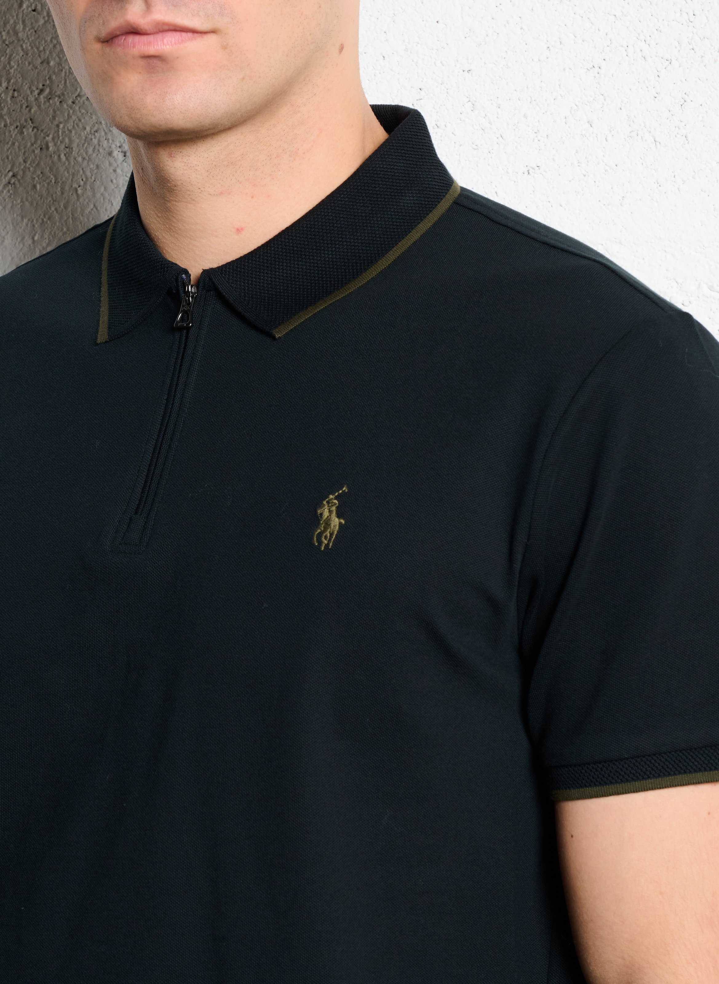 Polo slim en coton mélangé POLO RALPH LAUREN Noir