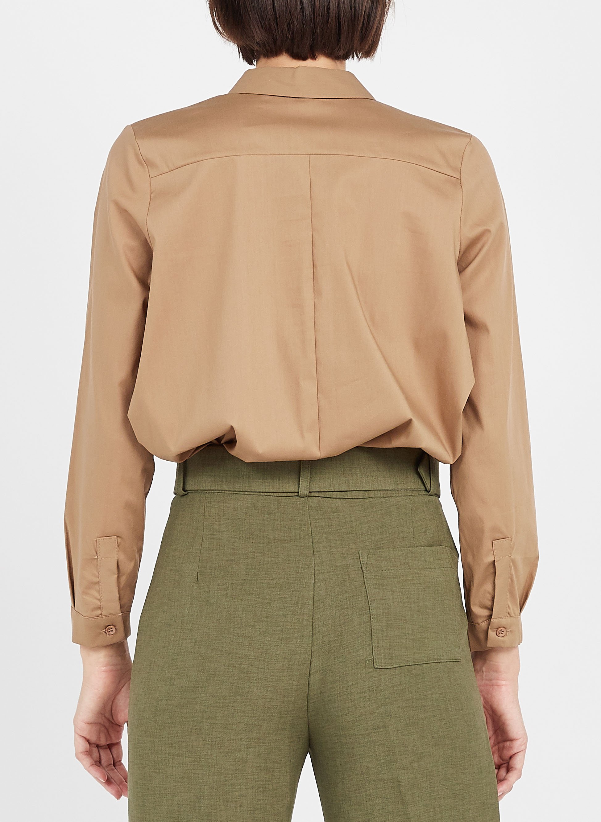 Cotton-blend shirt with classic collar IMPERIAL Brown